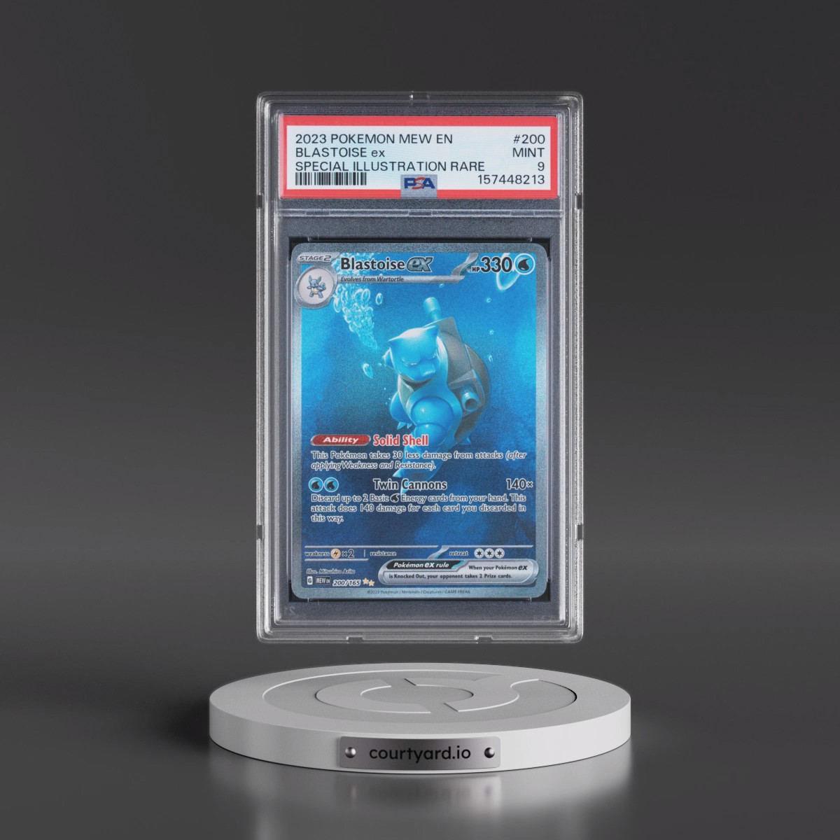 2023 Pokémon Mew EN-151 #200 Blastoise EX - Holo Special Illustration Rare (PSA 9 MINT)