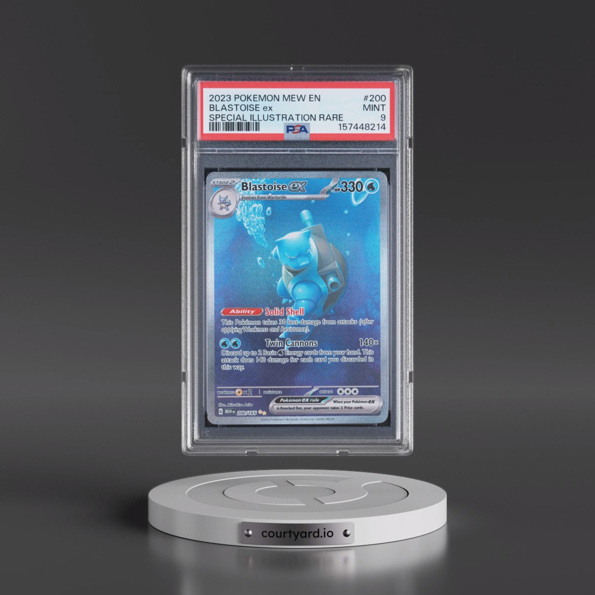 2023 Pokémon Mew EN-151 #200 Blastoise EX - Holo Special Illustration Rare (PSA 9 MINT)