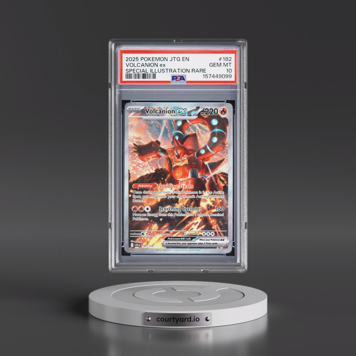 2025 Pokémon Jtg EN-Journey Together #182 Volcanion EX - Holo Special Illustration Rare (PSA 10 GEM MINT)