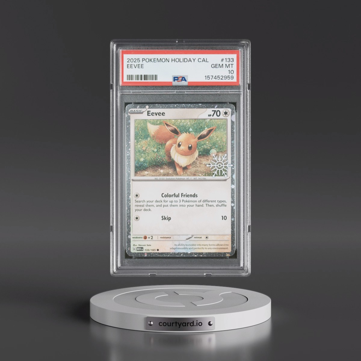 2025 Pokémon Holiday Calendar #133 Eevee (PSA 10 GEM MINT)