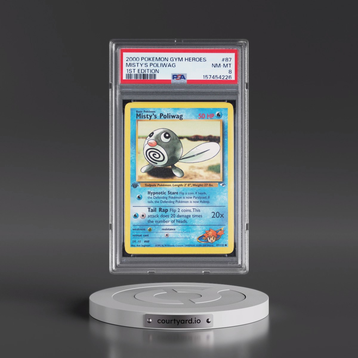 2000 Pokémon Gym Heroes #87 Misty's Poliwag - 1st Edition (PSA 8 NM-MT)