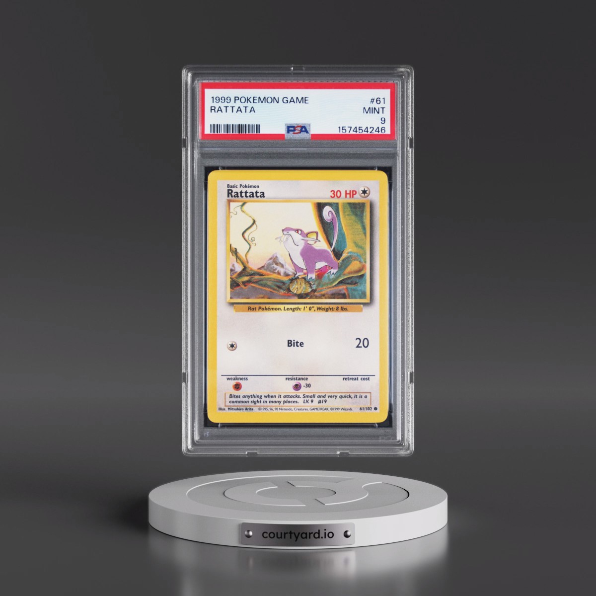 1999 Pokémon Game #61 Rattata (PSA 9 MINT)