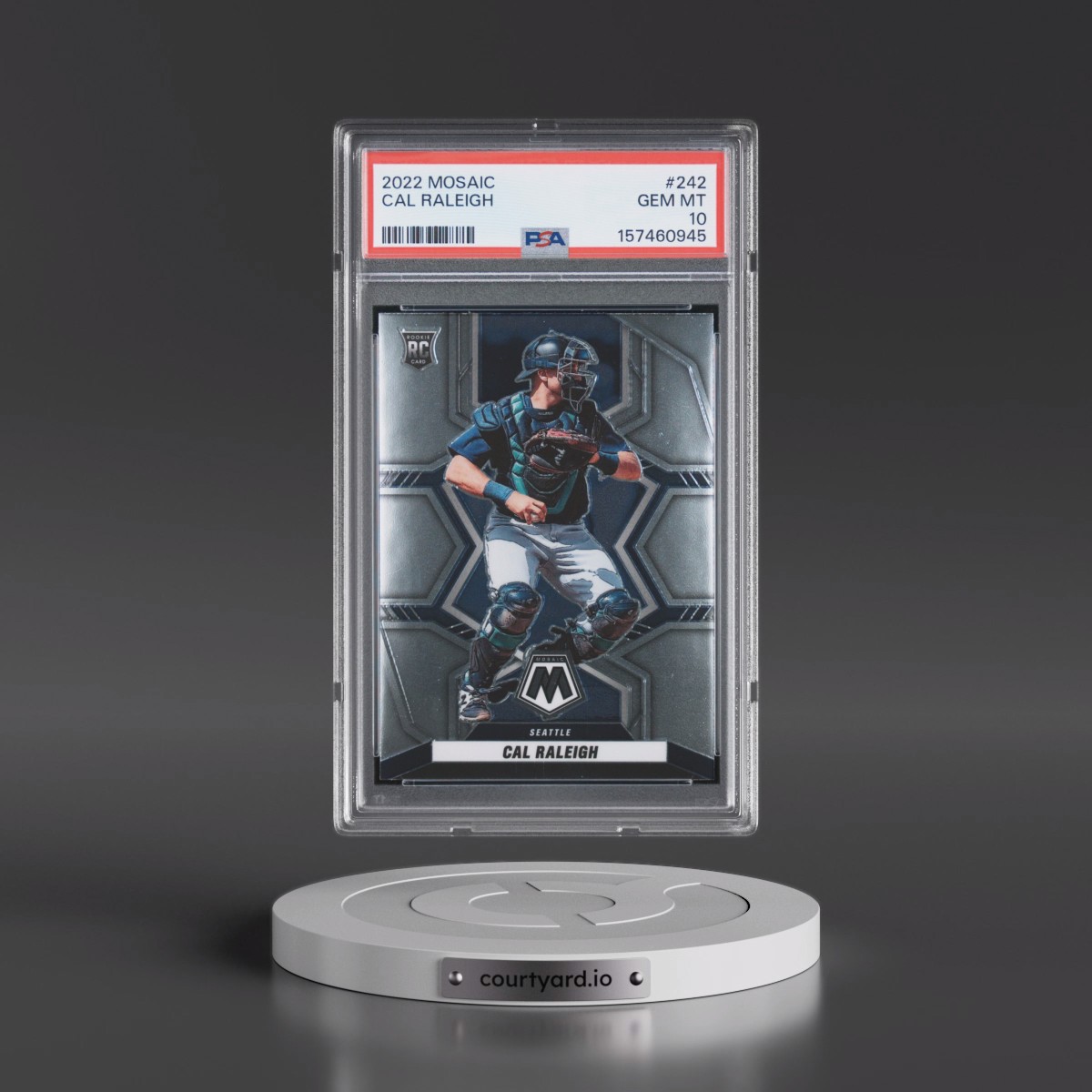 2022 Panini Mosaic #242 Cal Raleigh (PSA 10 GEM MINT)