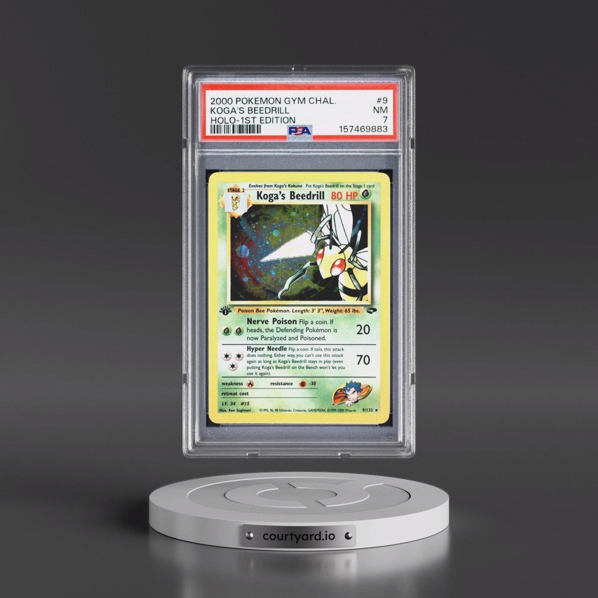 2000 Pokémon Gym Challenge #9 Koga's Beedrill - 1st Edition Holo (PSA 7 NM)