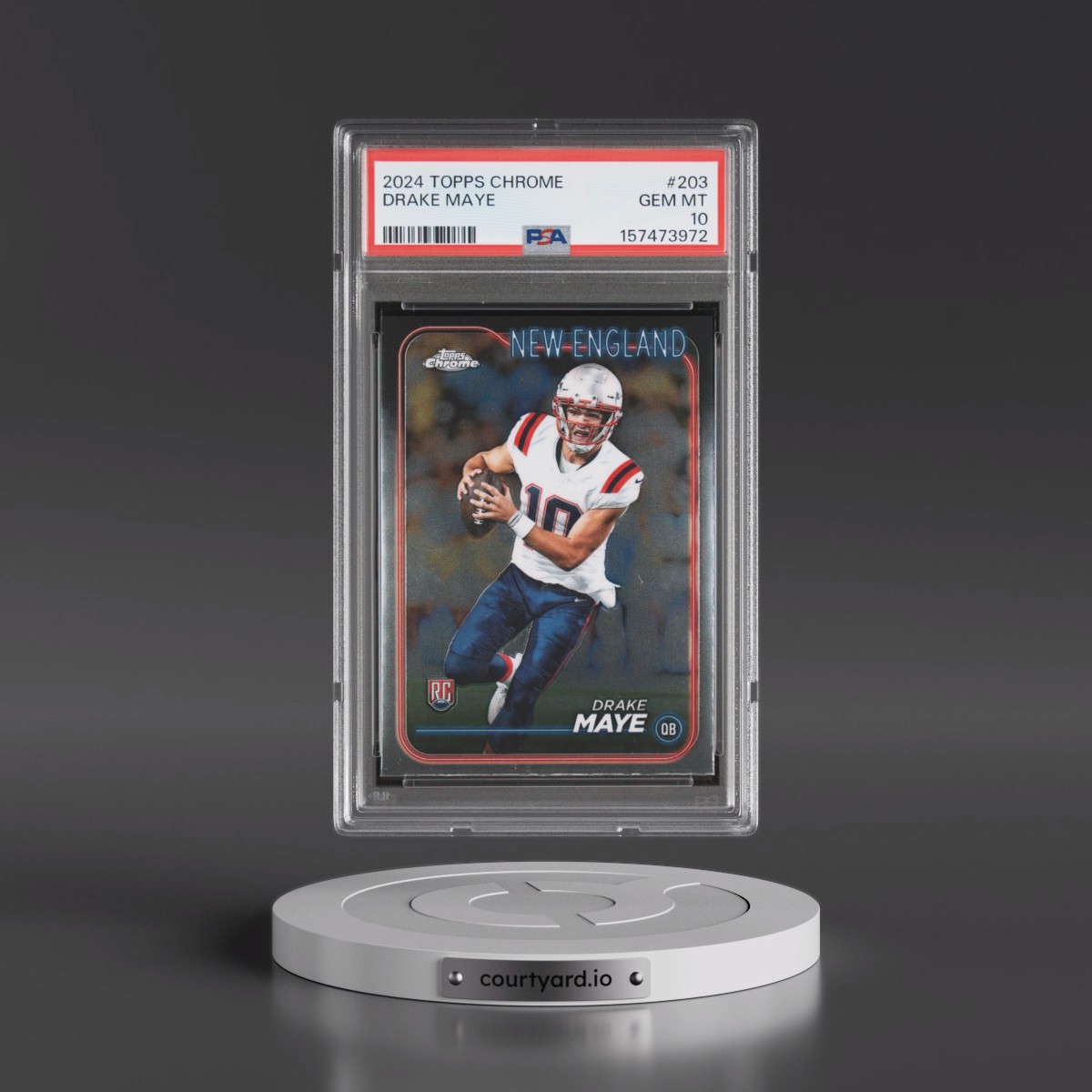 2024 Topps Chrome #203 Drake Maye (PSA 10 GEM MINT)