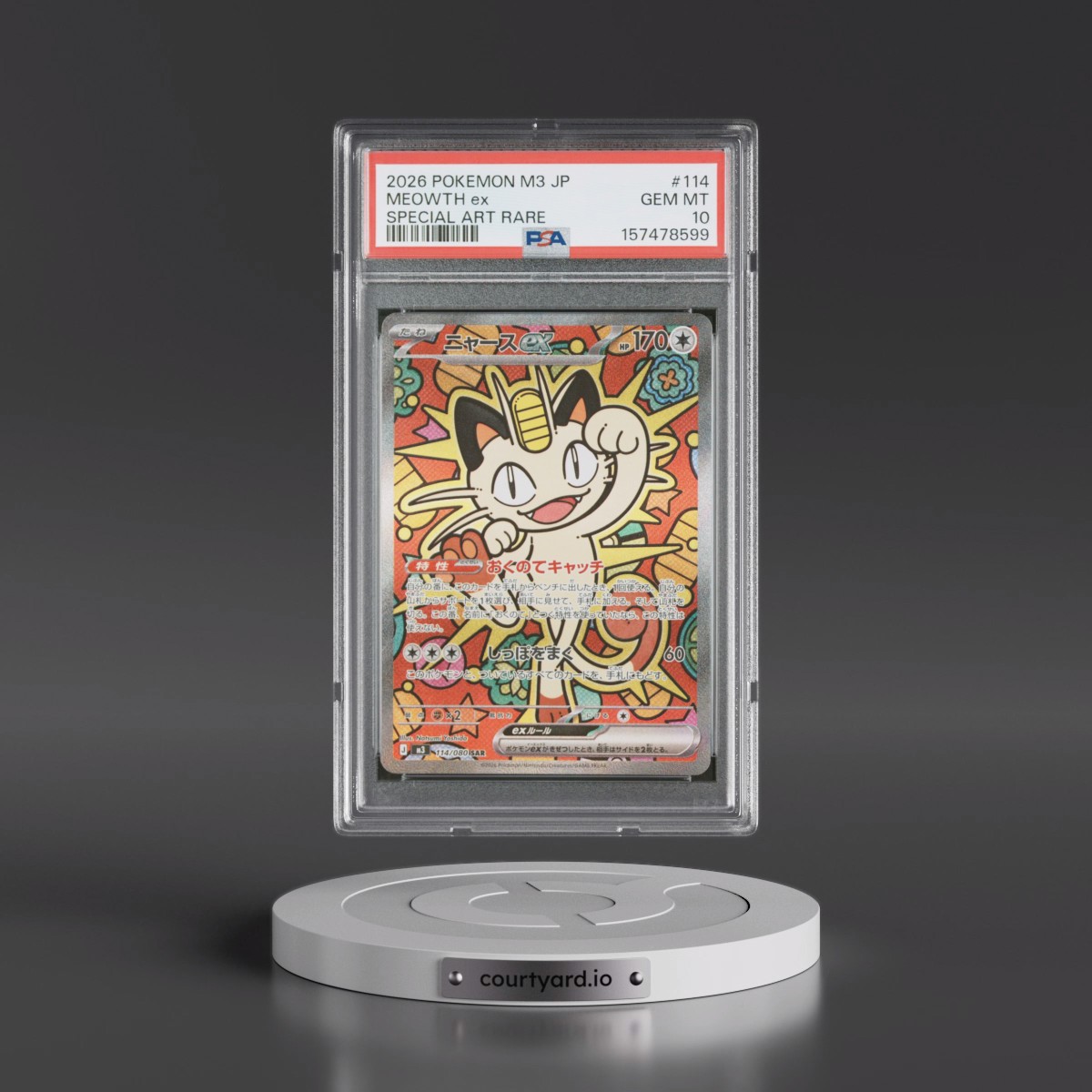 2026 Pokémon M3-Nullifying Zero #114 Meowth EX - Holo Special Art Rare (PSA 10 GEM MINT)