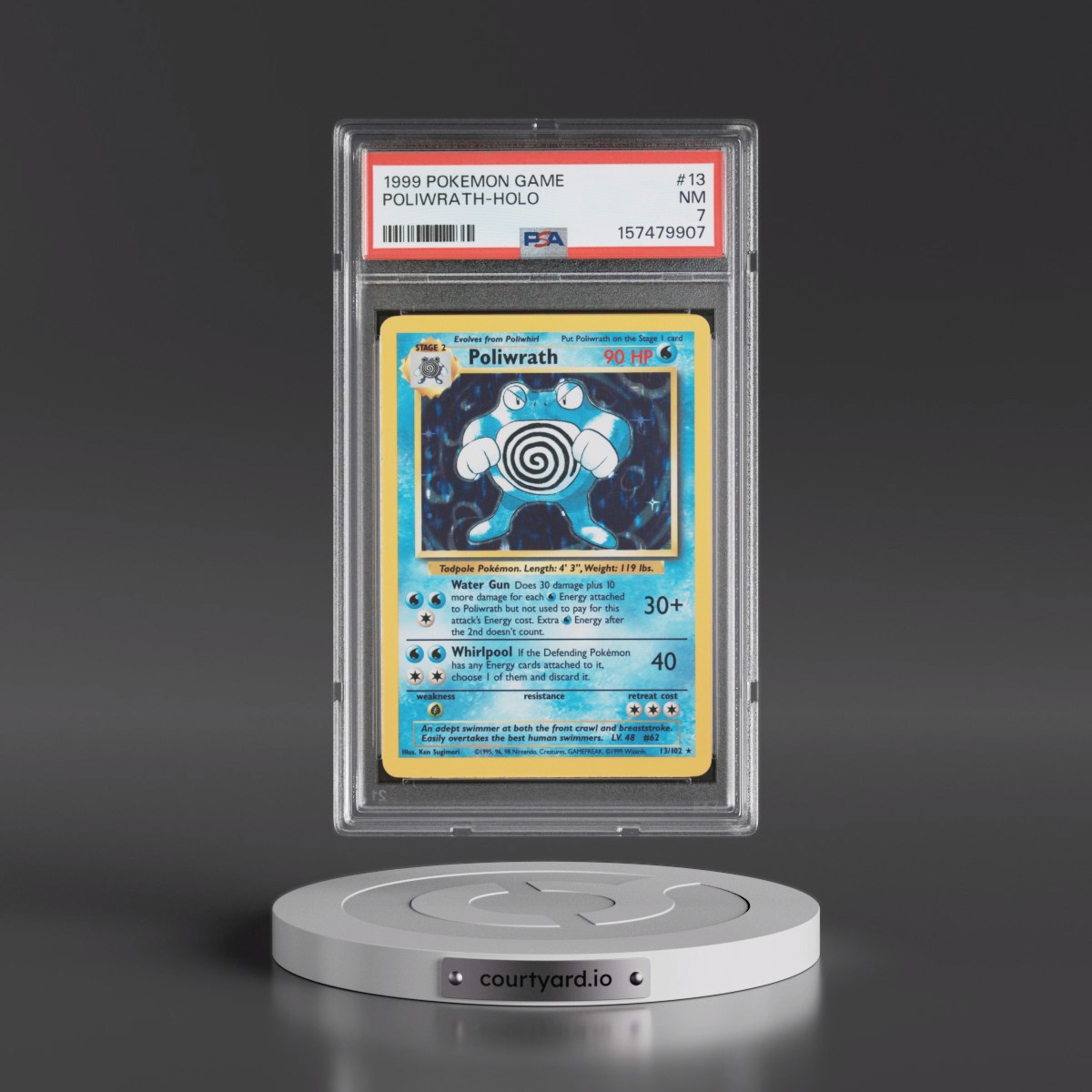 1999 Pokémon Game #13 Poliwrath - Holo (PSA 7 NM)