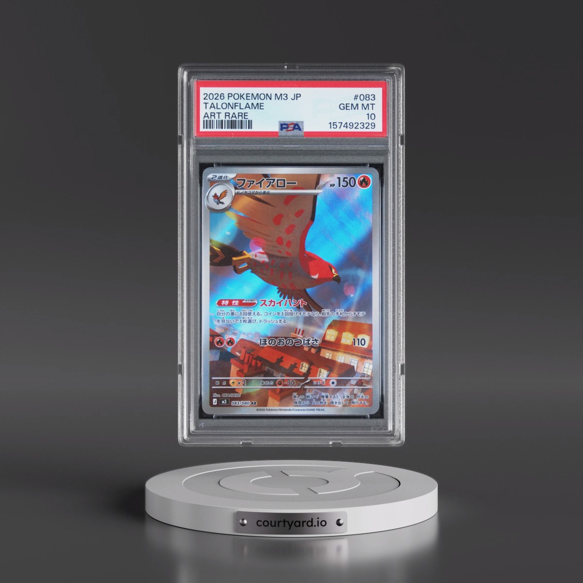 2026 Pokémon M3-Nullifying Zero #083 Talonflame - Art Rare (PSA 10 GEM MINT)