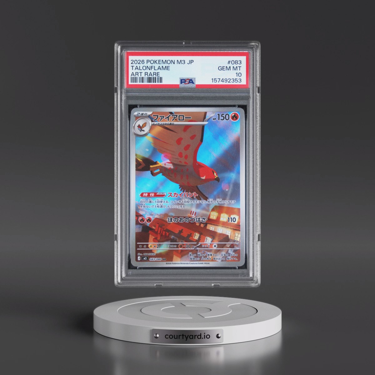 2026 Pokémon M3-Nullifying Zero #083 Talonflame - Art Rare (PSA 10 GEM MINT)