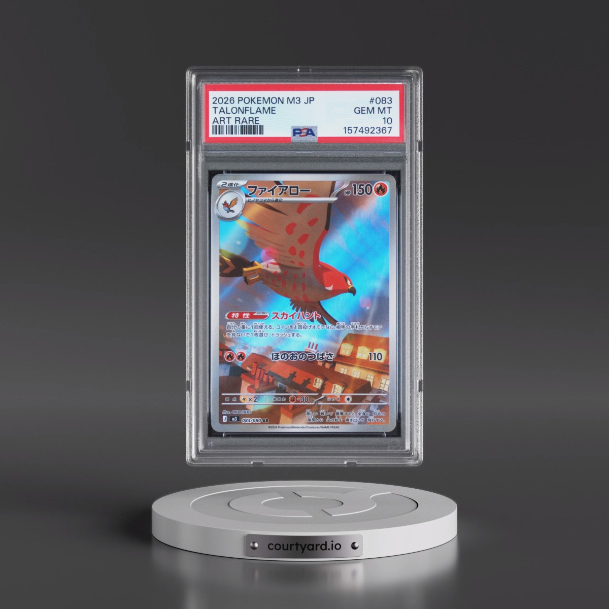 2026 Pokémon M3-Nullifying Zero #083 Talonflame - Art Rare (PSA 10 GEM MINT)