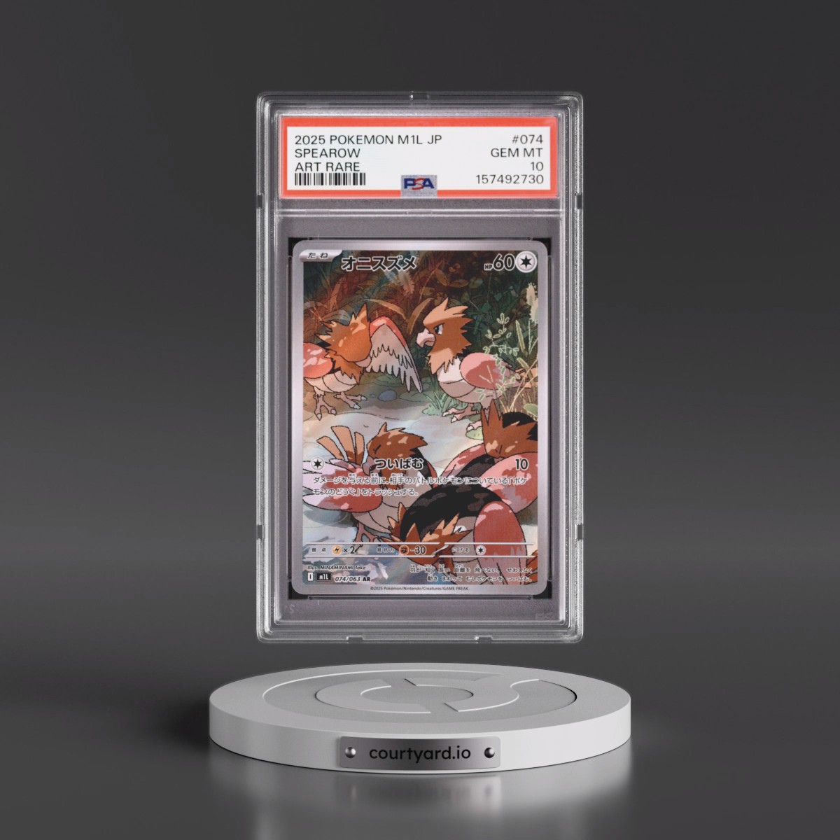 2025 Pokémon M1l-Mega Brave #074 Spearow - Art Rare (PSA 10 GEM MINT)