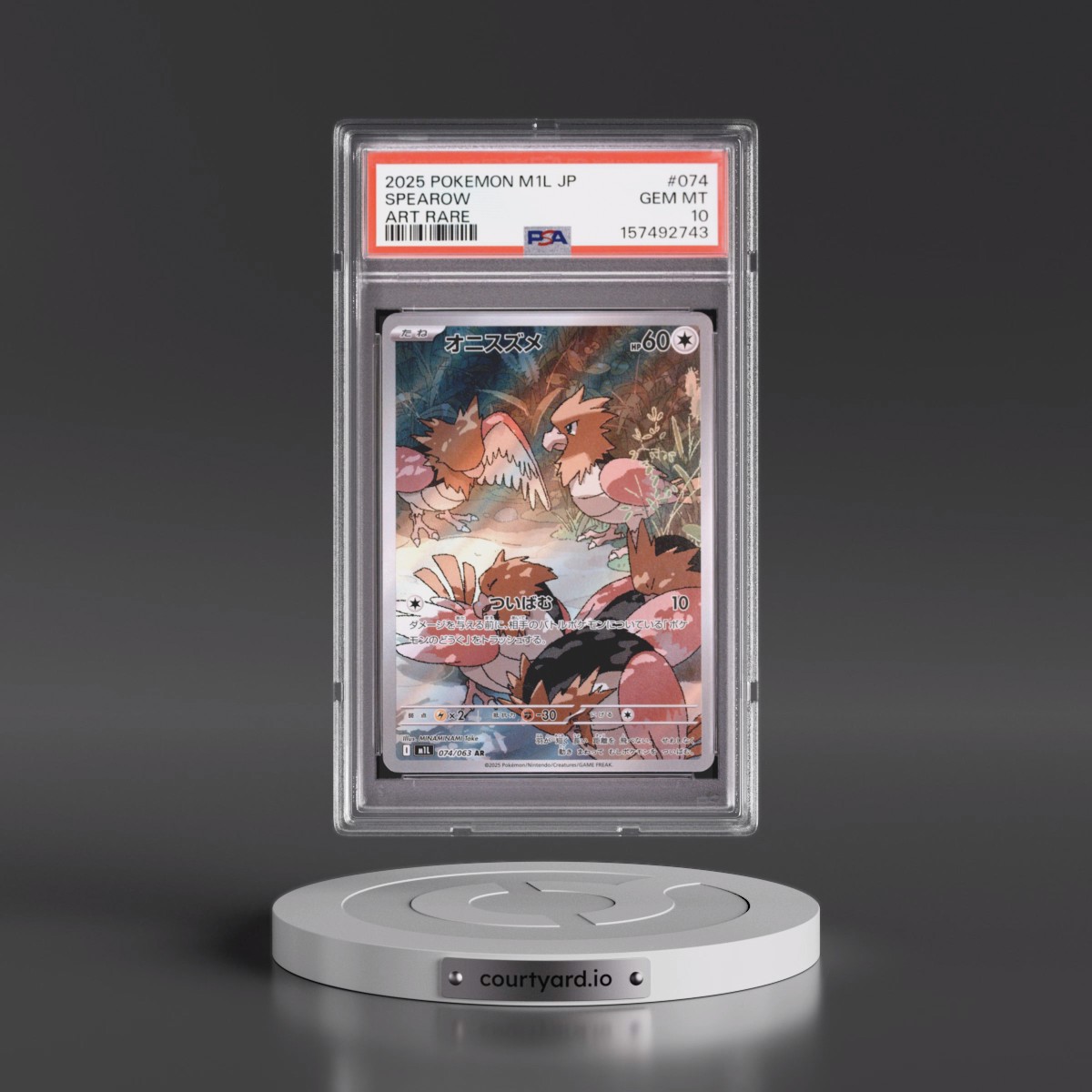 2025 Pokémon M1l-Mega Brave #074 Spearow - Art Rare (PSA 10 GEM MINT)
