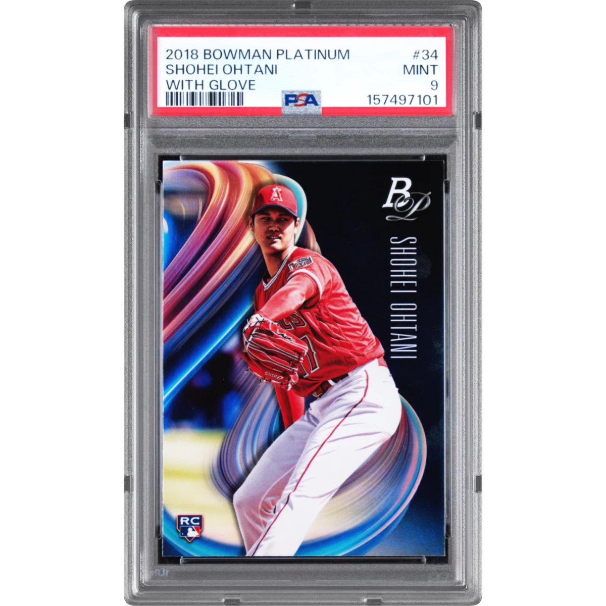 2018 Bowman Platinum #34 Shohei Ohtani - With Glove (PSA 9 MINT)
