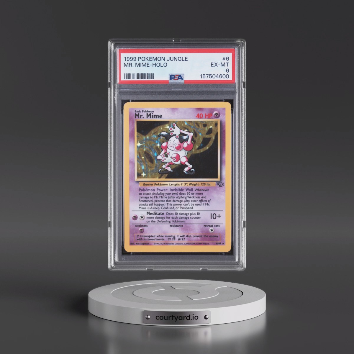 1999 Pokémon Jungle #6 Mr. Mime - Holo (PSA 6 EX-MT)