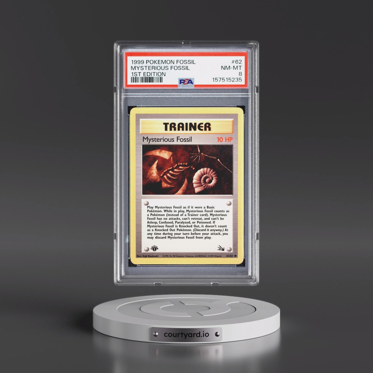 1999 Pokémon Fossil #62 Mysterious Fossil - 1st Edition (PSA 8 NM-MT)