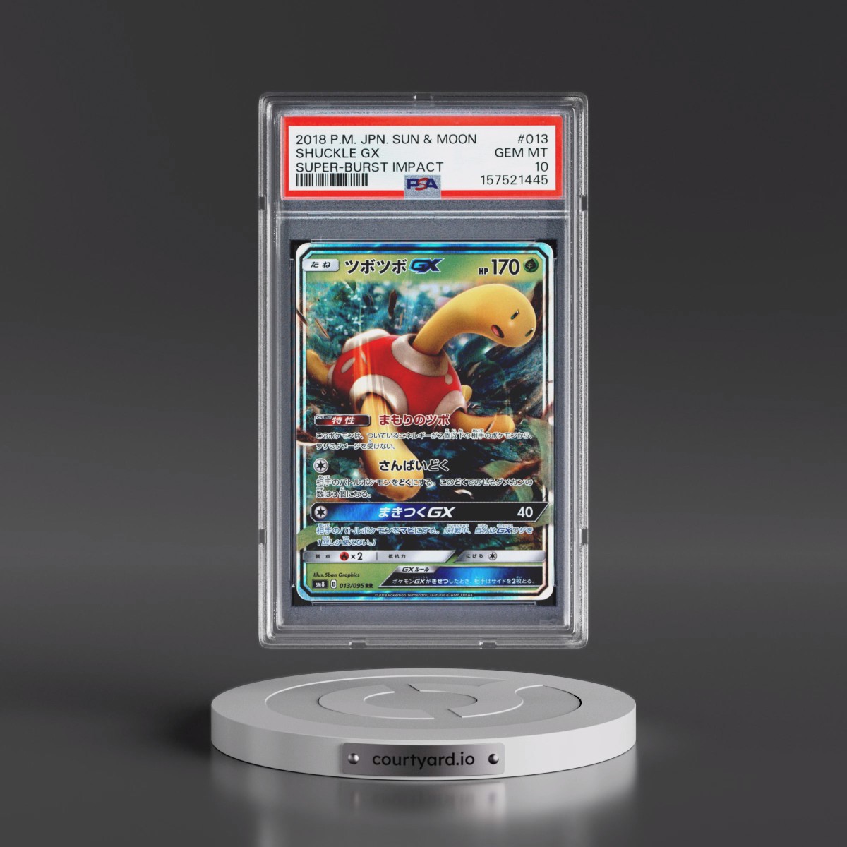 2018 Pokémon Sun & Moon Super-Burst Impact #013 Shuckle GX - Holo (PSA 10 GEM MINT)