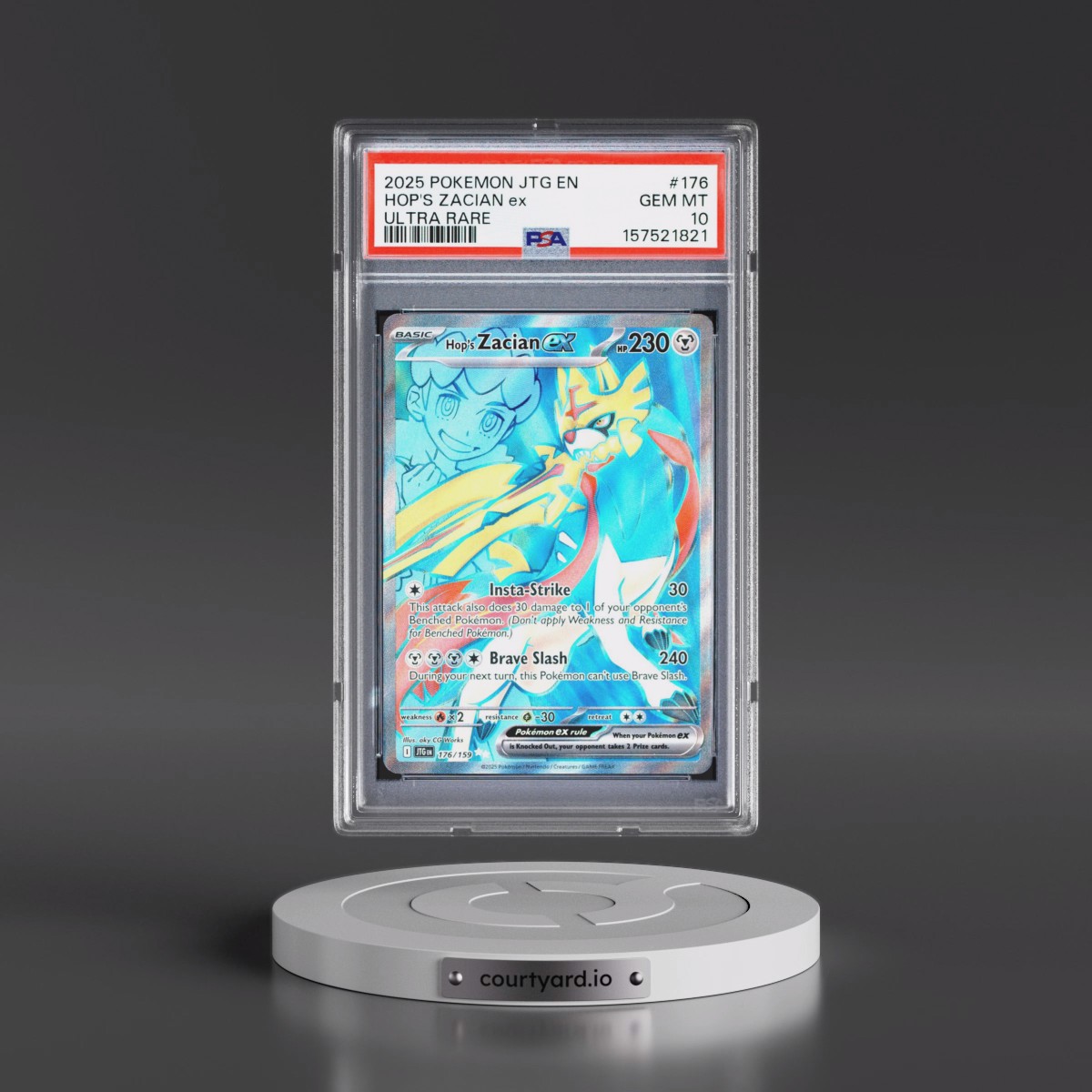 2025 Pokémon Jtg EN-Journey Together #176 Hop's Zacian EX - Holo Ultra Rare (PSA 10 GEM MINT)
