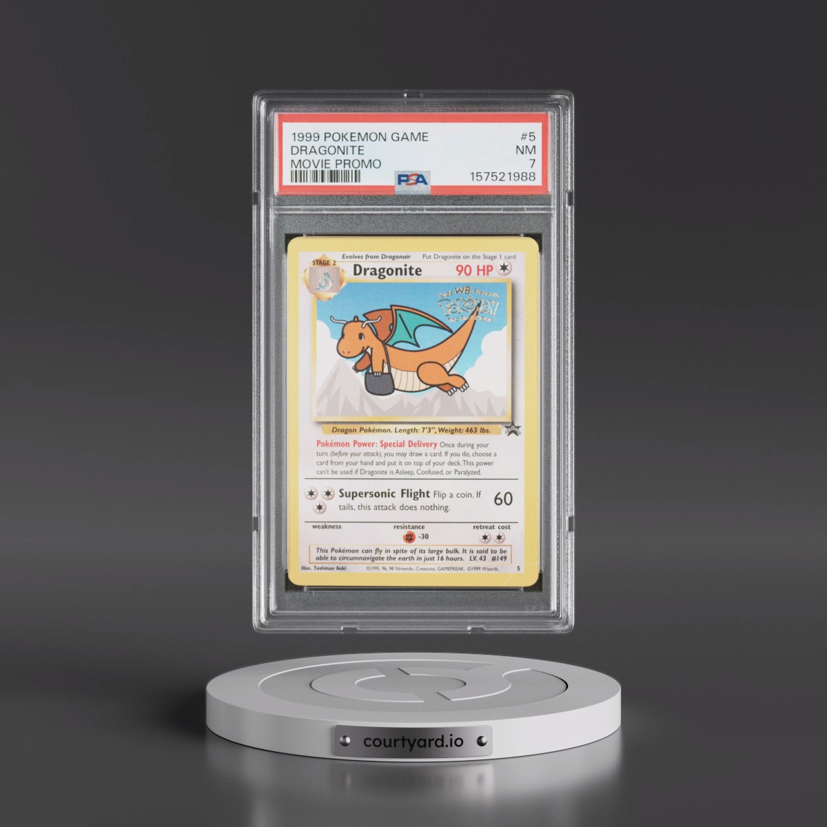 1999 Pokémon Game Movie #5 Dragonite - Movie Promo (PSA 7 NM)
