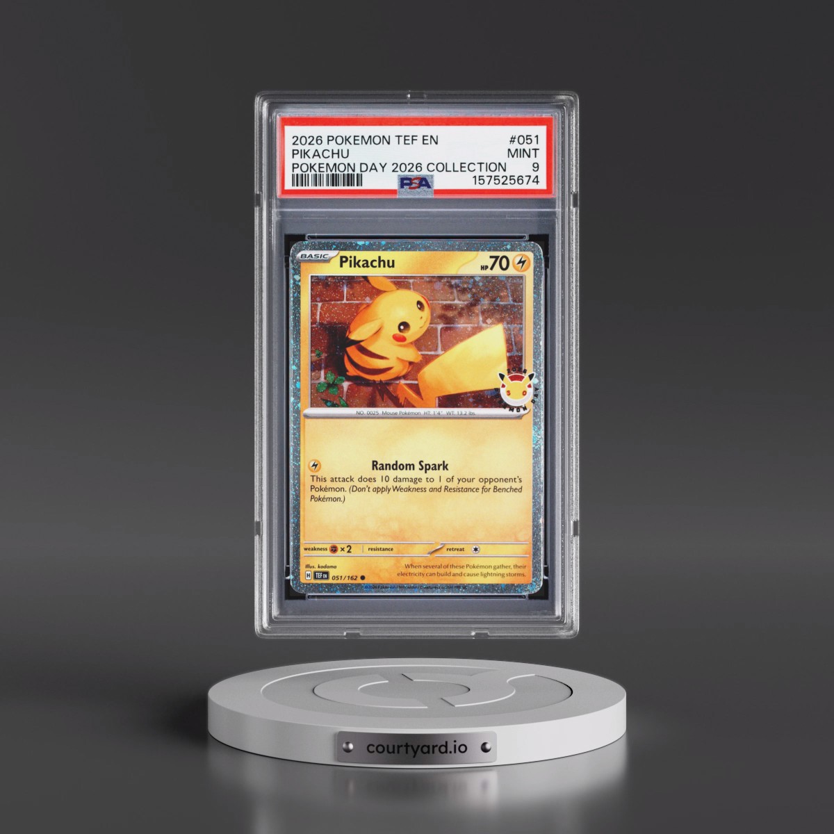 2026 Pokémon Tef EN-Temporal Forces #051 Pikachu - Pokemon Day 2026 Collection (PSA 9 MINT)
