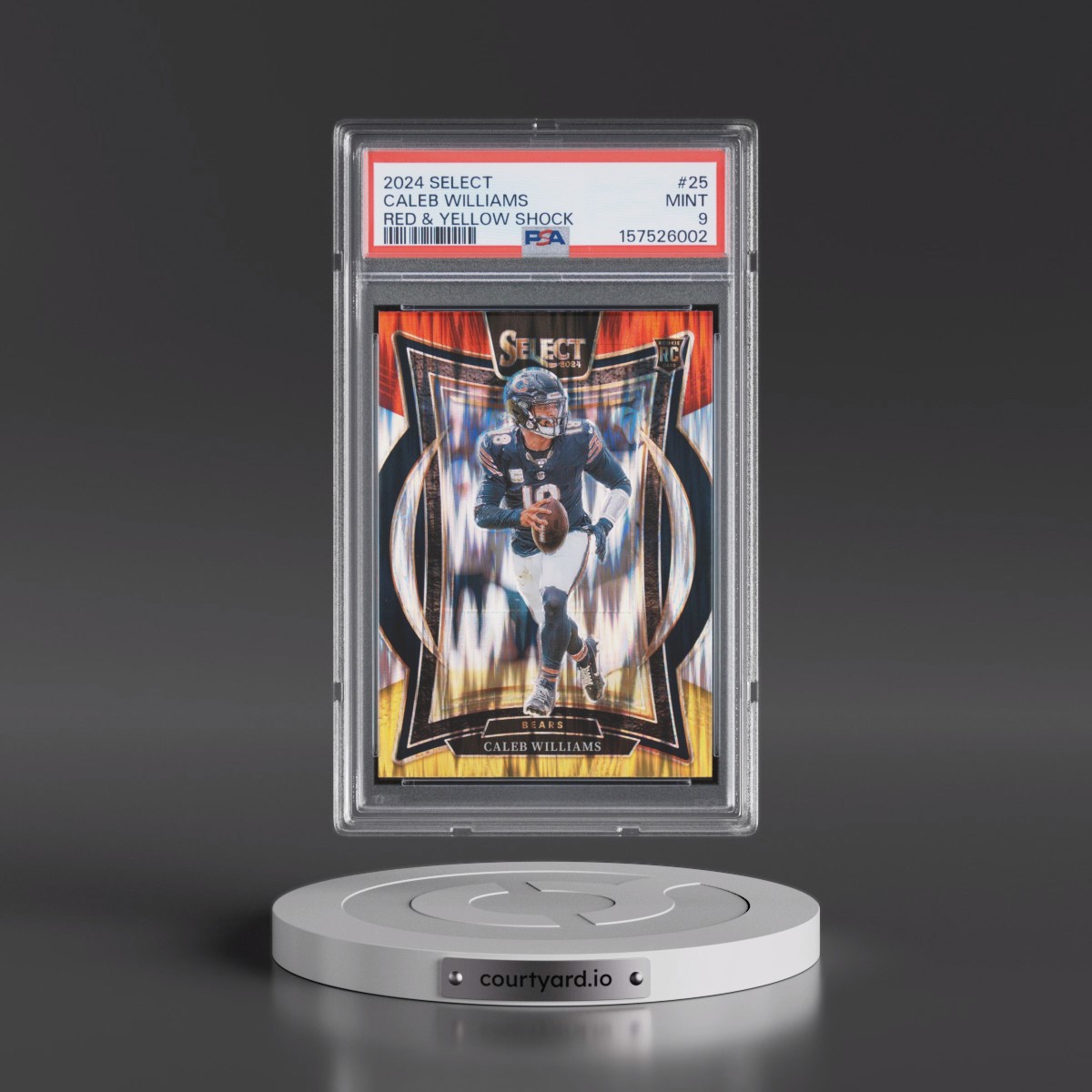 2024 Panini Select #25 Caleb Williams - Red & Yellow Shock (PSA 9 MINT)