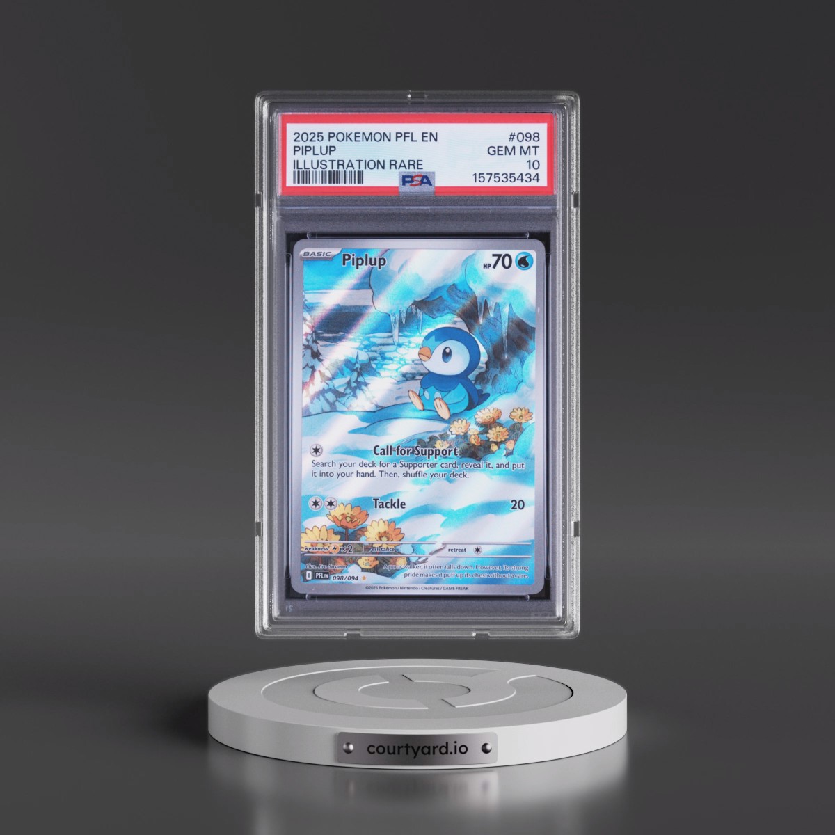 2025 Pokémon Pfl EN-Phantasmal Flames #098 Piplup - Illustration Rare (PSA 10 GEM MINT)
