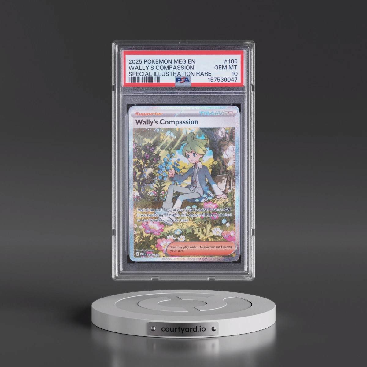 2025 Pokémon Meg EN-Mega Evolution #186 Wally's Compassion - Special Illustration Rare (PSA 10 GEM MINT)