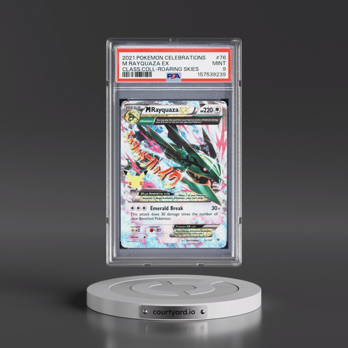2021 Pokémon Celebrations Classic Collection #76 M Rayquaza EX - Holo (PSA 9 MINT)
