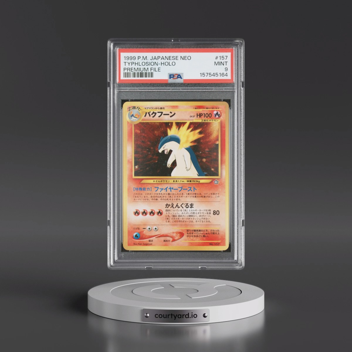 1999 Pokémon Neo Promo #157 Typhlosion - Holo Premium File (PSA 9 MINT)