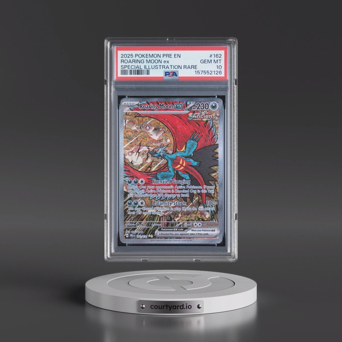 2025 Pokémon Pre EN-Prismatic Evolutions #162 Roaring Moon EX - Holo Special Illustration Rare (PSA 10 GEM MINT)