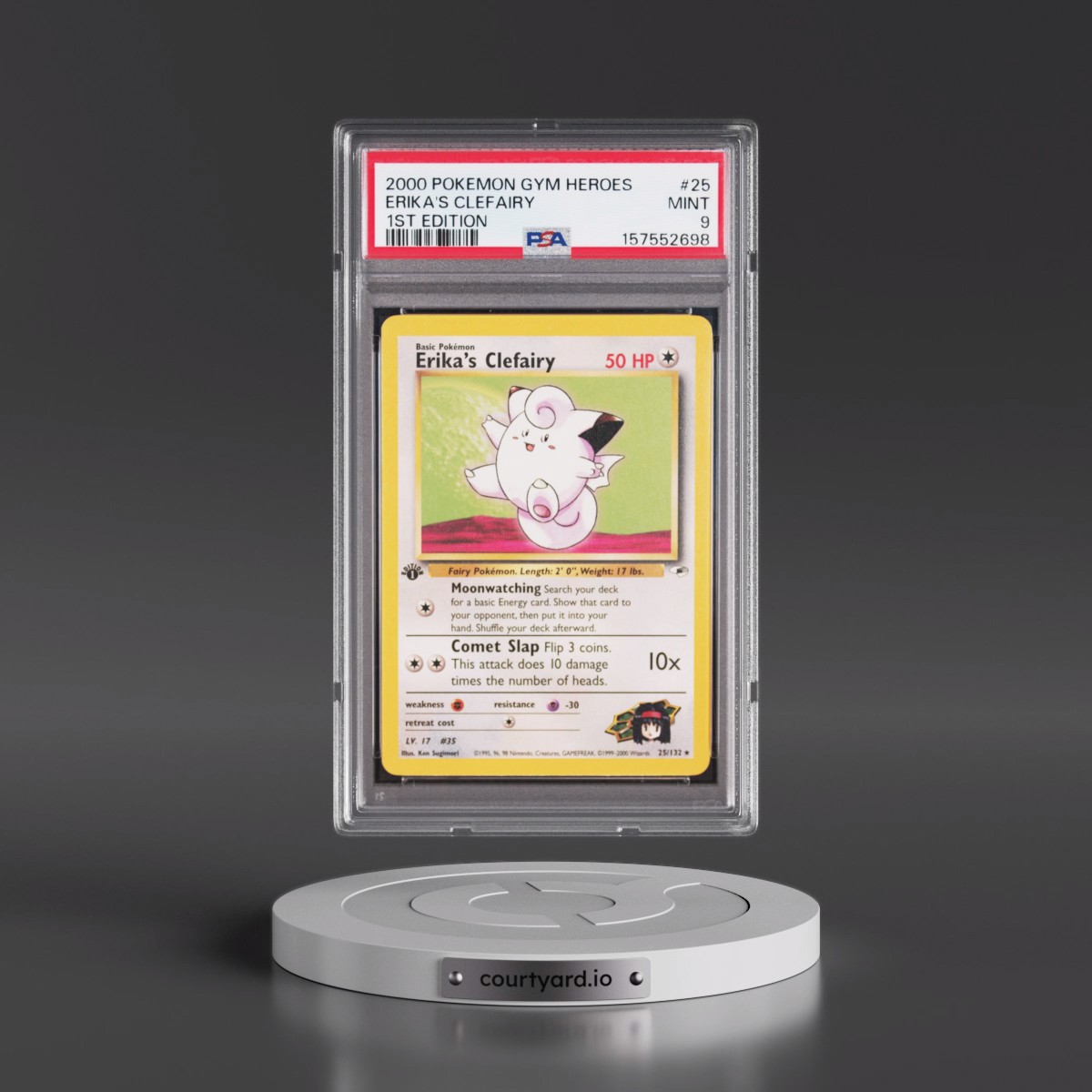 2000 Pokémon Gym Heroes #25 Erika's Clefairy - 1st Edition (PSA 9 MINT)