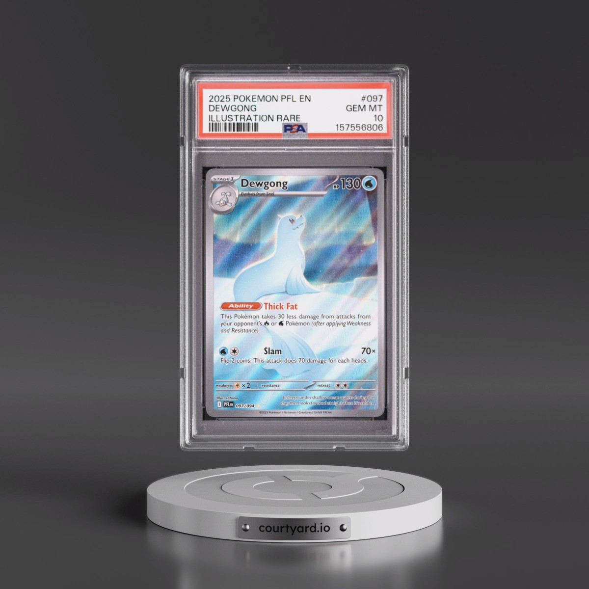 2025 Pokémon Pfl EN-Phantasmal Flames #097 Dewgong - Illustration Rare (PSA 10 GEM MINT)