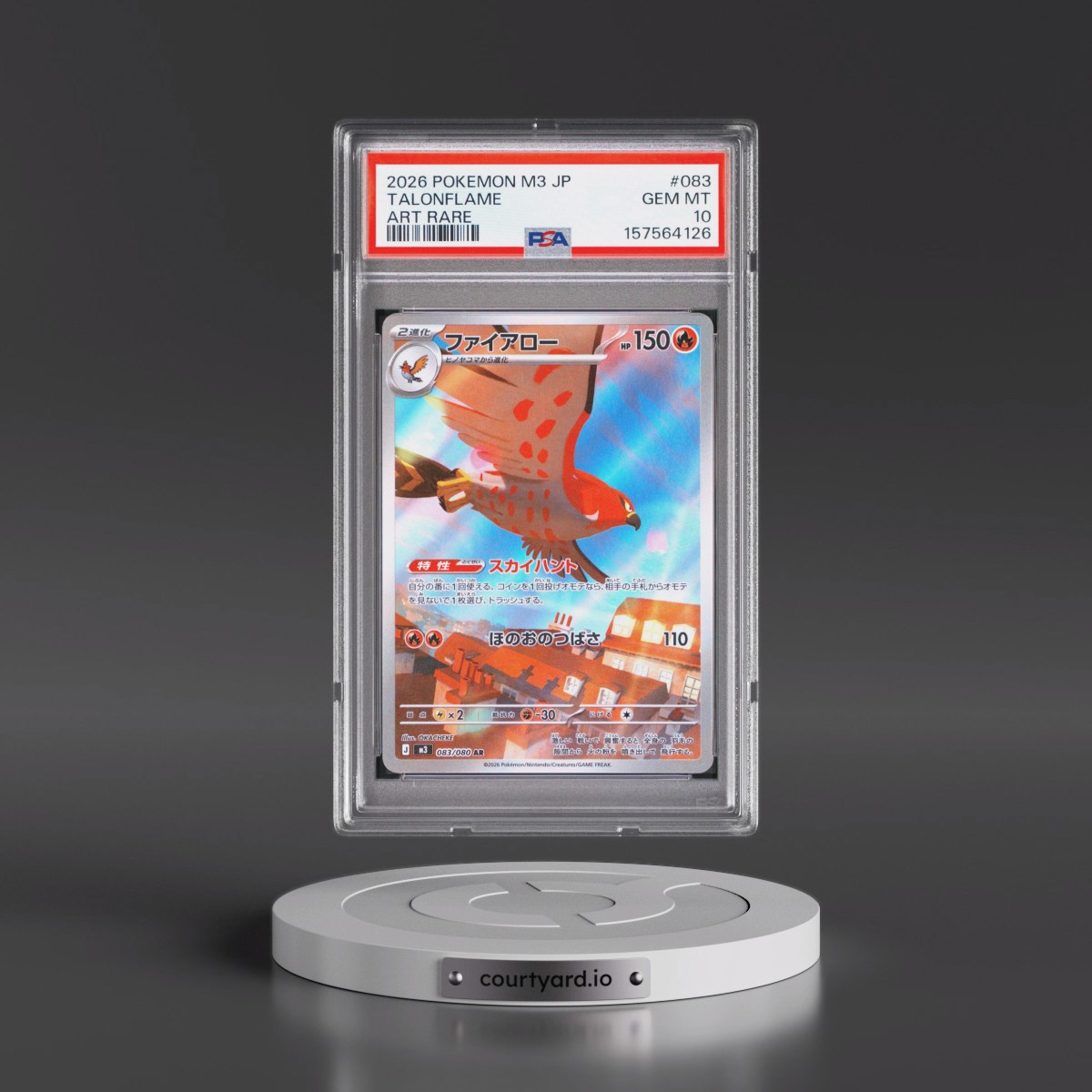 2026 Pokémon M3-Nullifying Zero #083 Talonflame - Art Rare (PSA 10 GEM MINT)