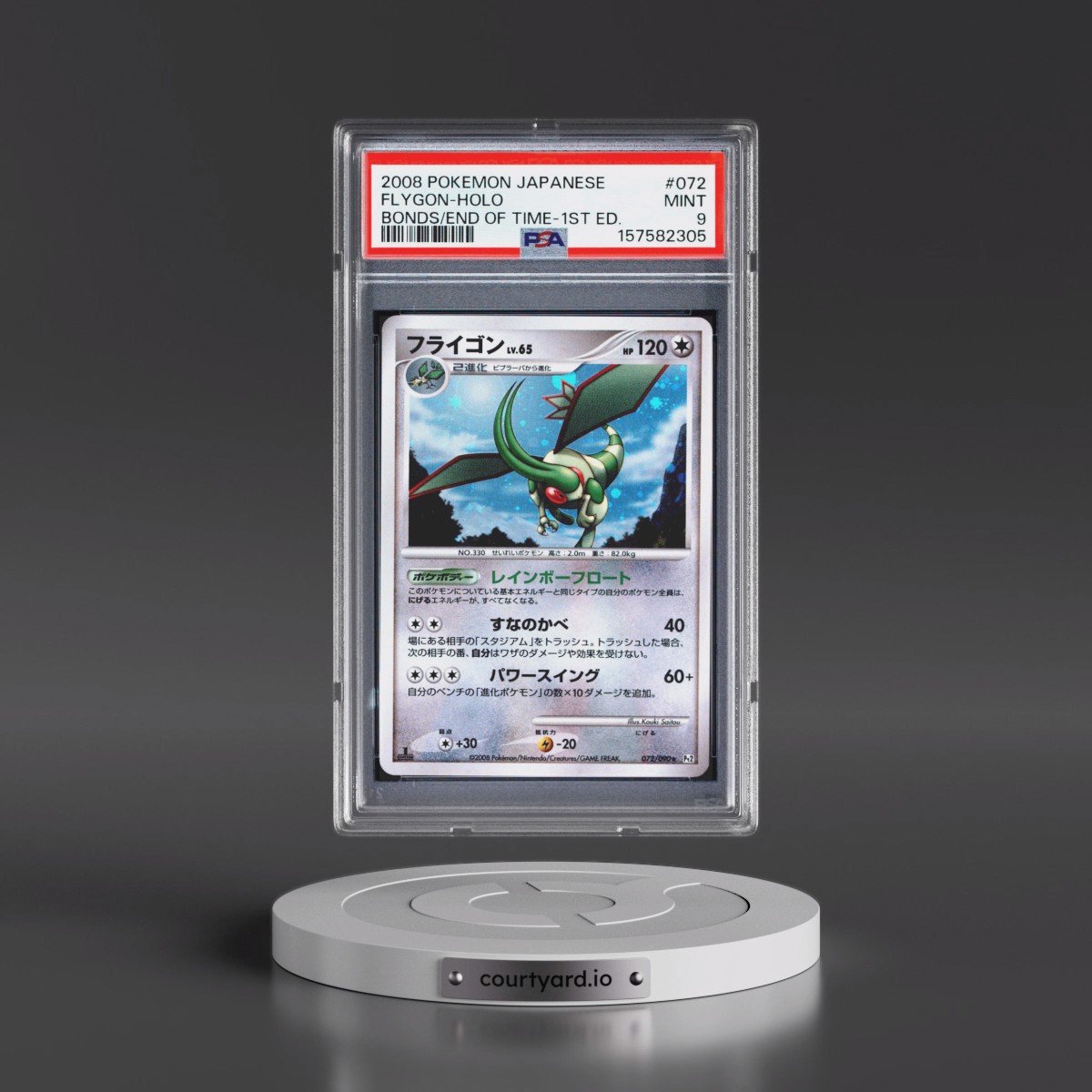 2008 Pokémon Bonds to the End of Time #072 Flygon - 1st Edition Holo (PSA 9 MINT)