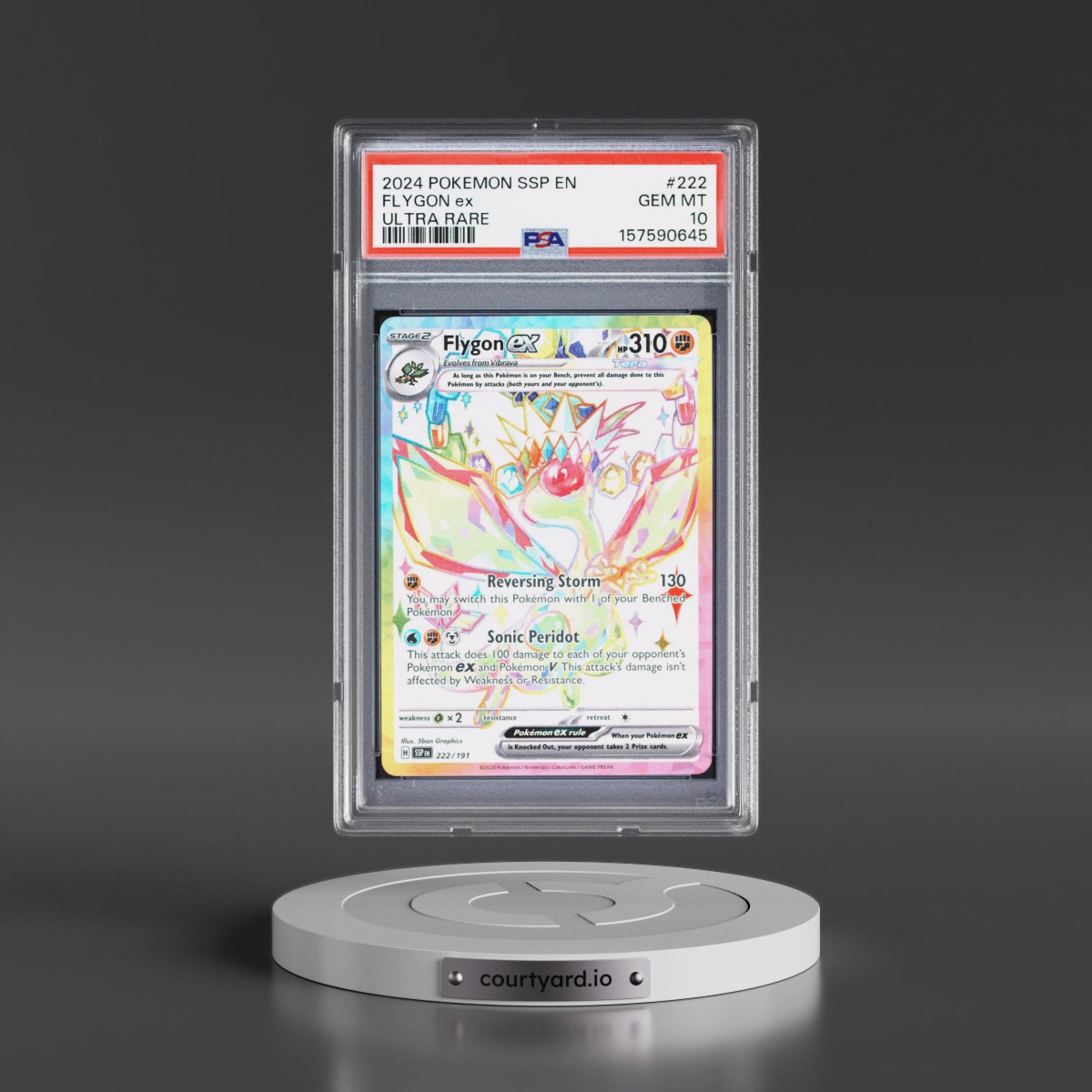 2024 Pokémon Ssp EN-Surging Sparks #222 Flygon EX - Holo Ultra Rare (PSA 10 GEM MINT)