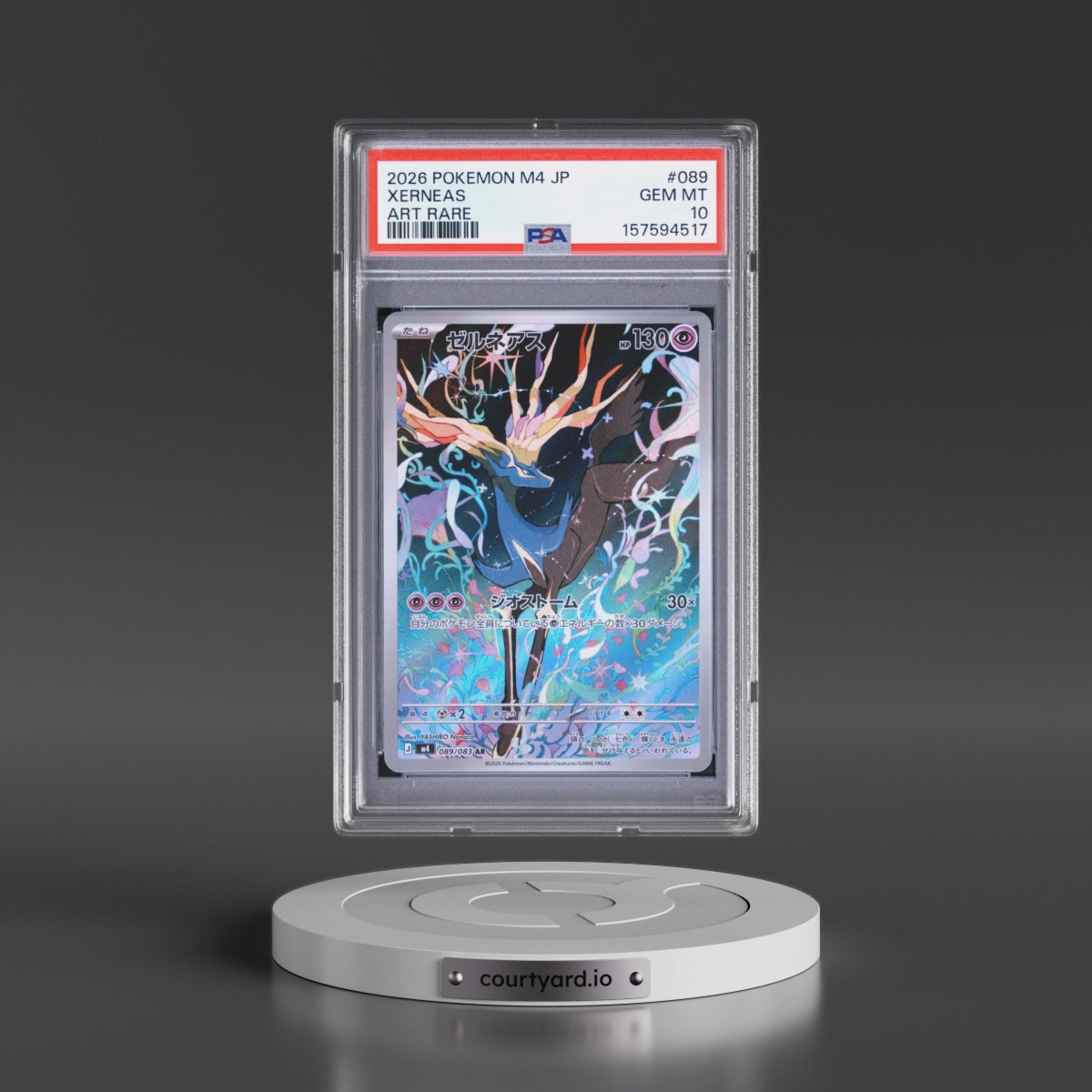 2026 Pokémon M4-Ninja Spinner #089 Xerneas - Art Rare (PSA 10 GEM MINT)