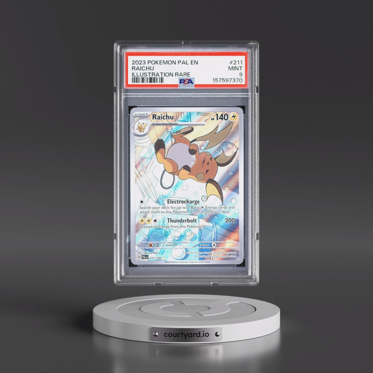 2023 Pokémon Pal EN-Paldea Evolved #211 Raichu - Illustration Rare (PSA 9 MINT)