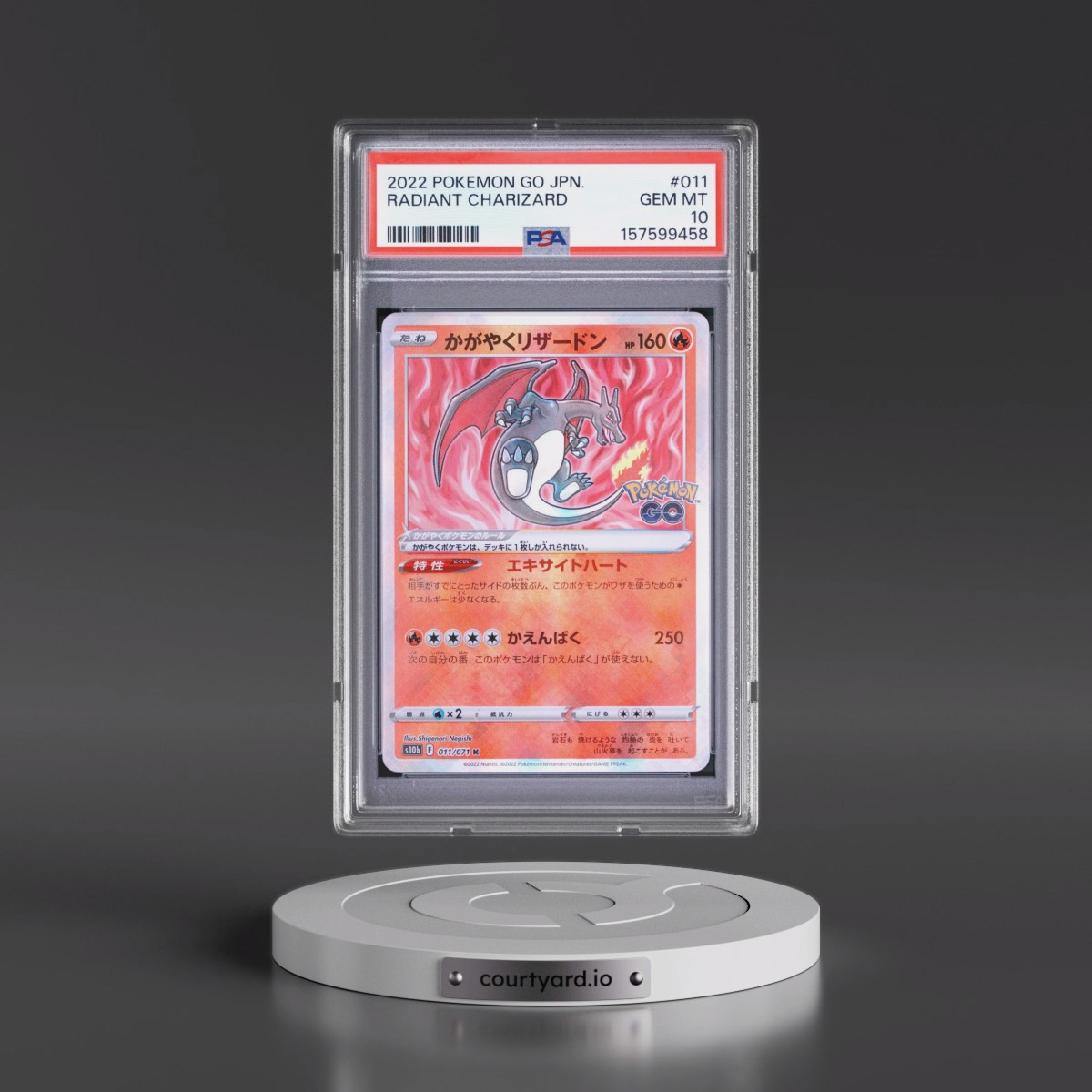 2022 Pokémon Go #011 Radiant Charizard - Holo (PSA 10 GEM MINT)