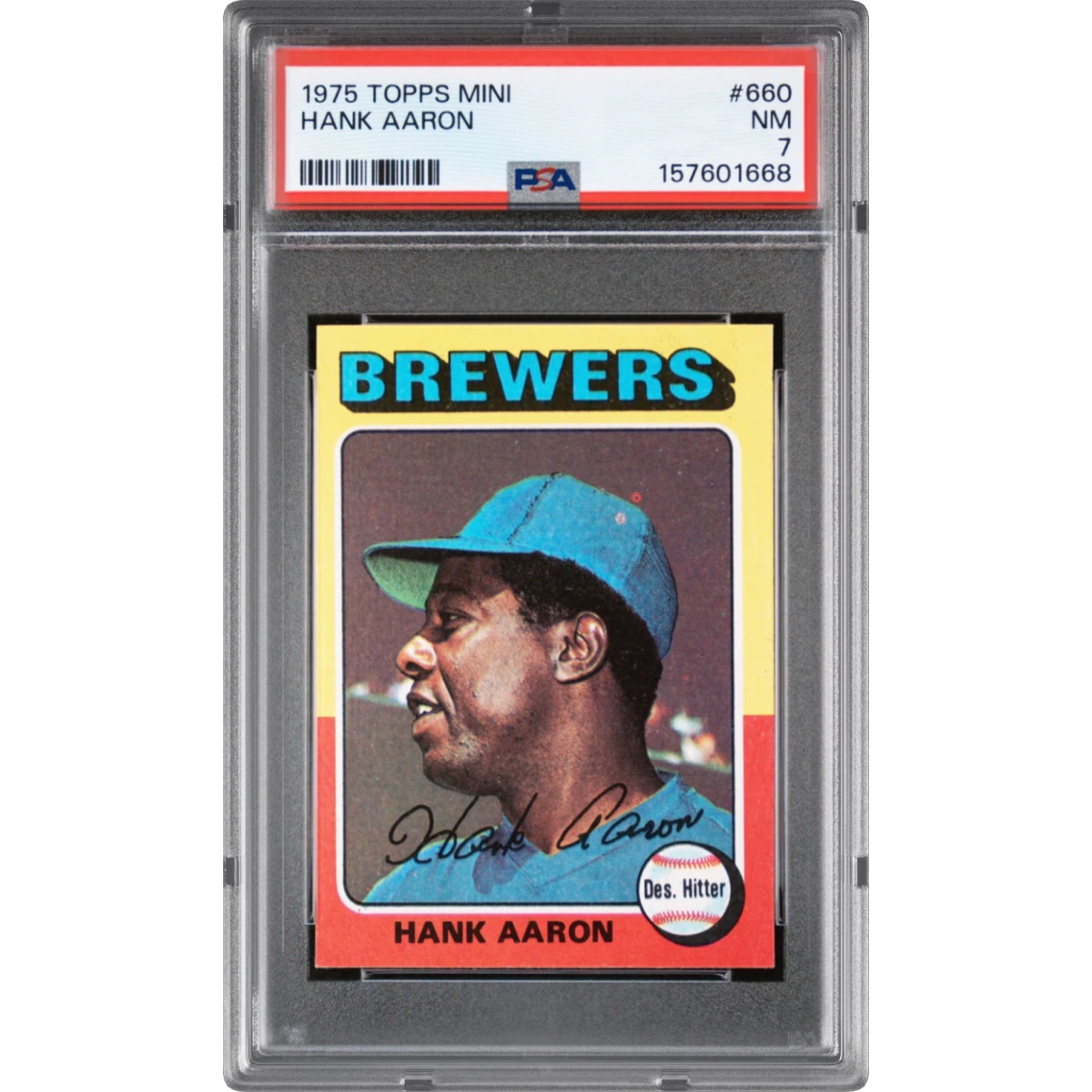 1975 Topps Mini #660 Hank Aaron (PSA 7 NM)