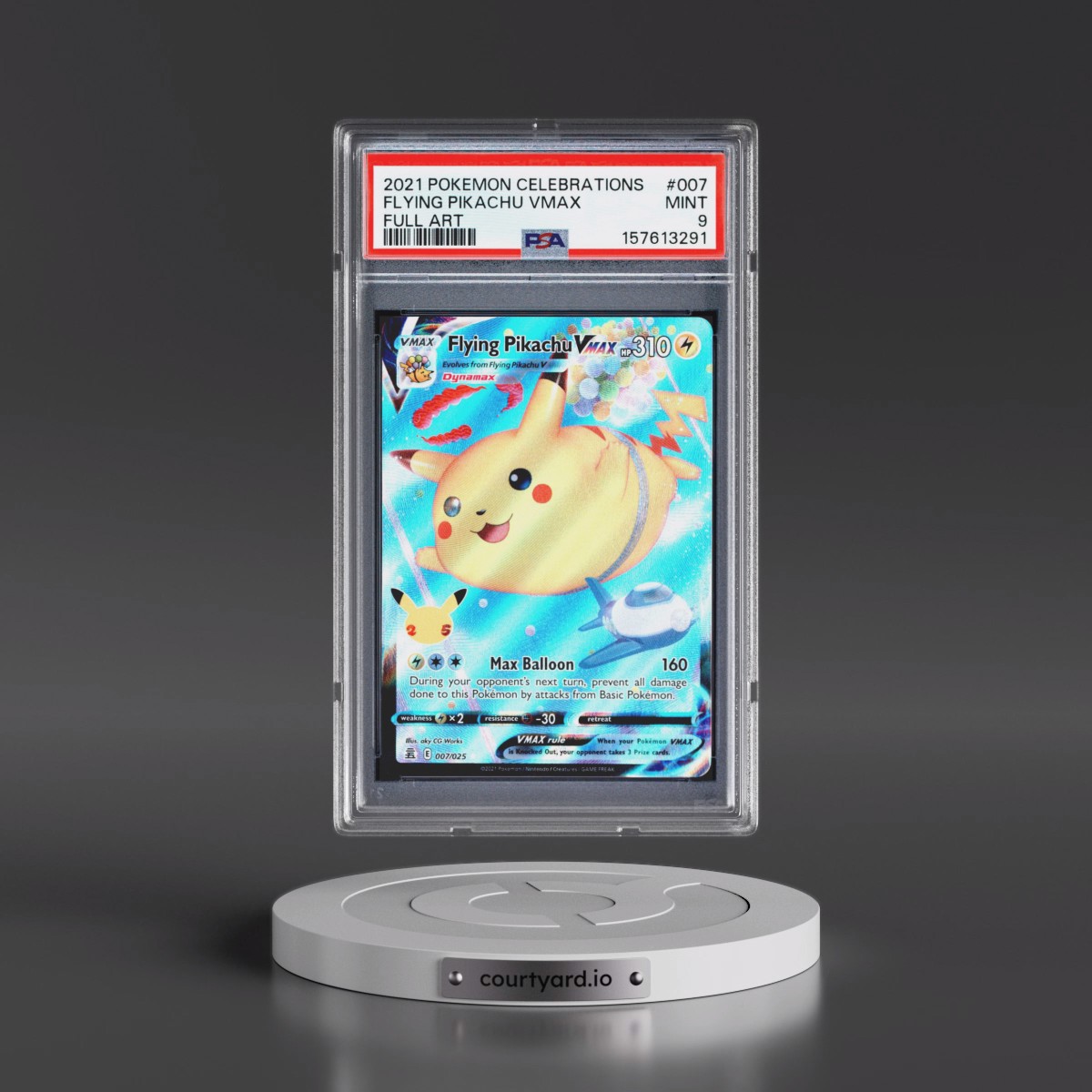 2021 Pokémon Celebrations #007 Flying Pikachu Vmax - Full Art (PSA 9 MINT)