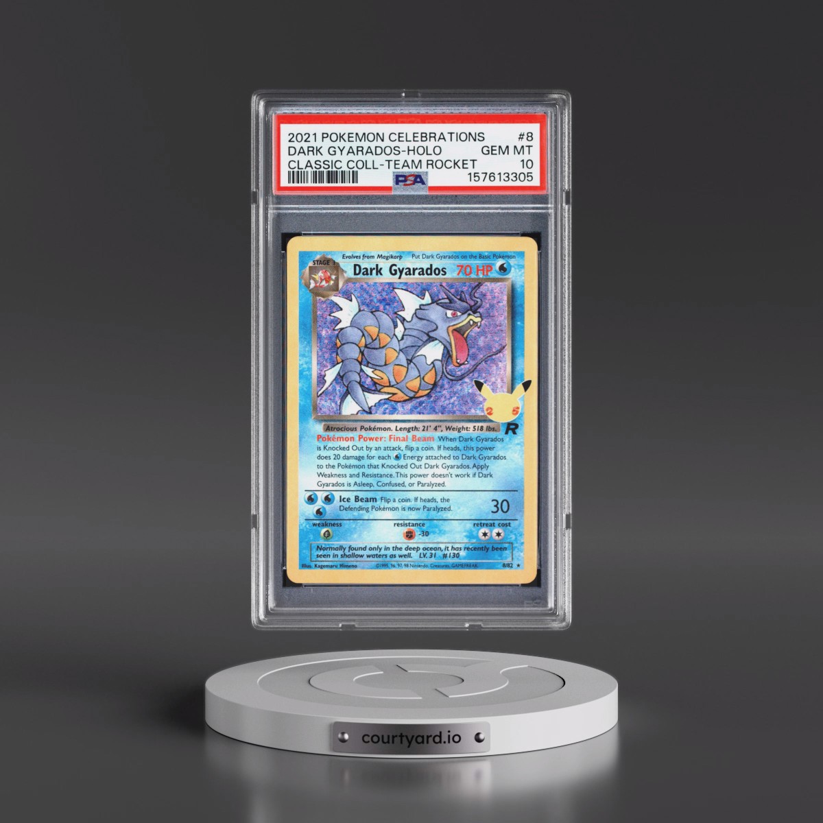 2021 Pokémon Celebrations Classic Collection #8 Dark Gyarados - Holo (PSA 10 GEM MINT)