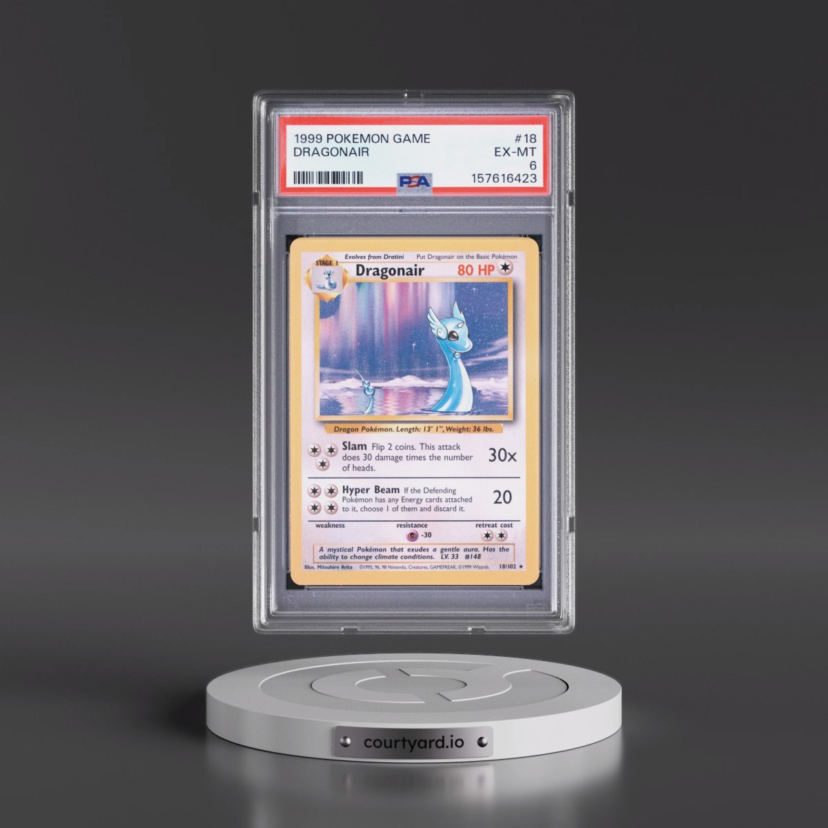 1999 Pokémon Game #18 Dragonair (PSA 6 EX-MT)