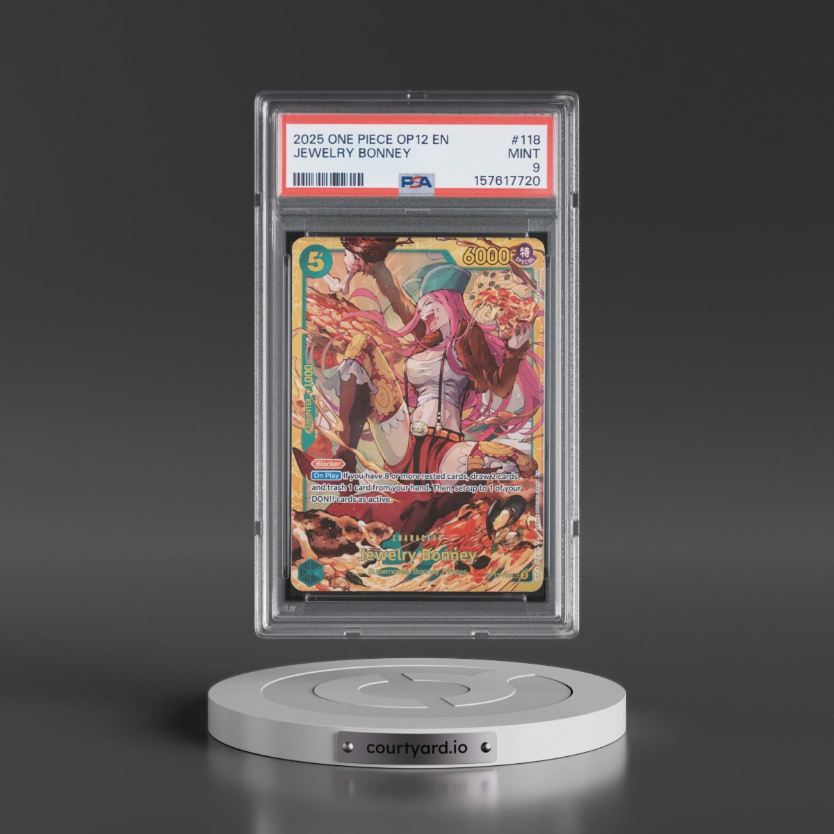 2025 One Piece OP12-Legacy of the Master #118 Jewelry Bonney (PSA 9 MINT)