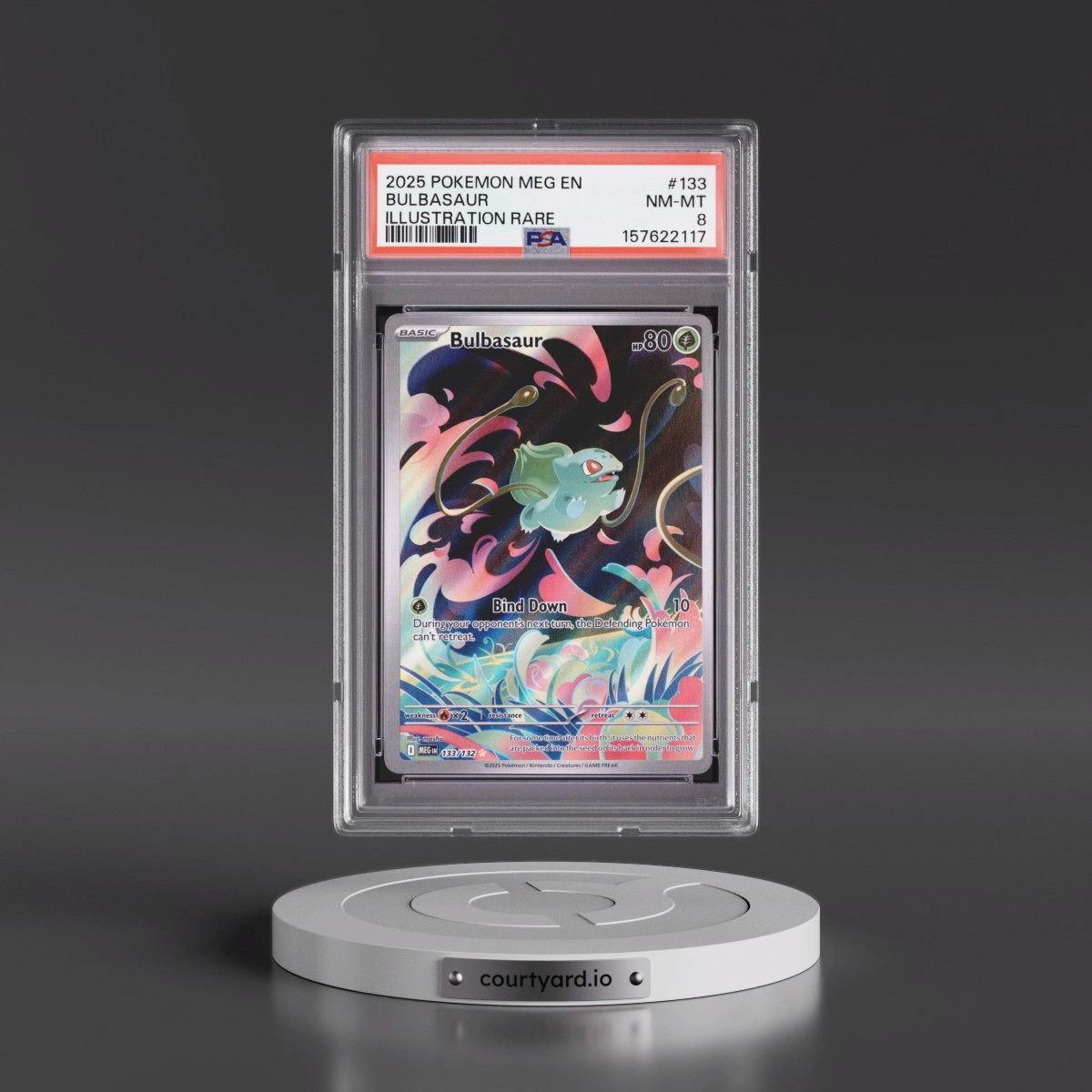 2025 Pokémon Meg EN-Mega Evolution #133 Bulbasaur - Illustration Rare (PSA 8 NM-MT)