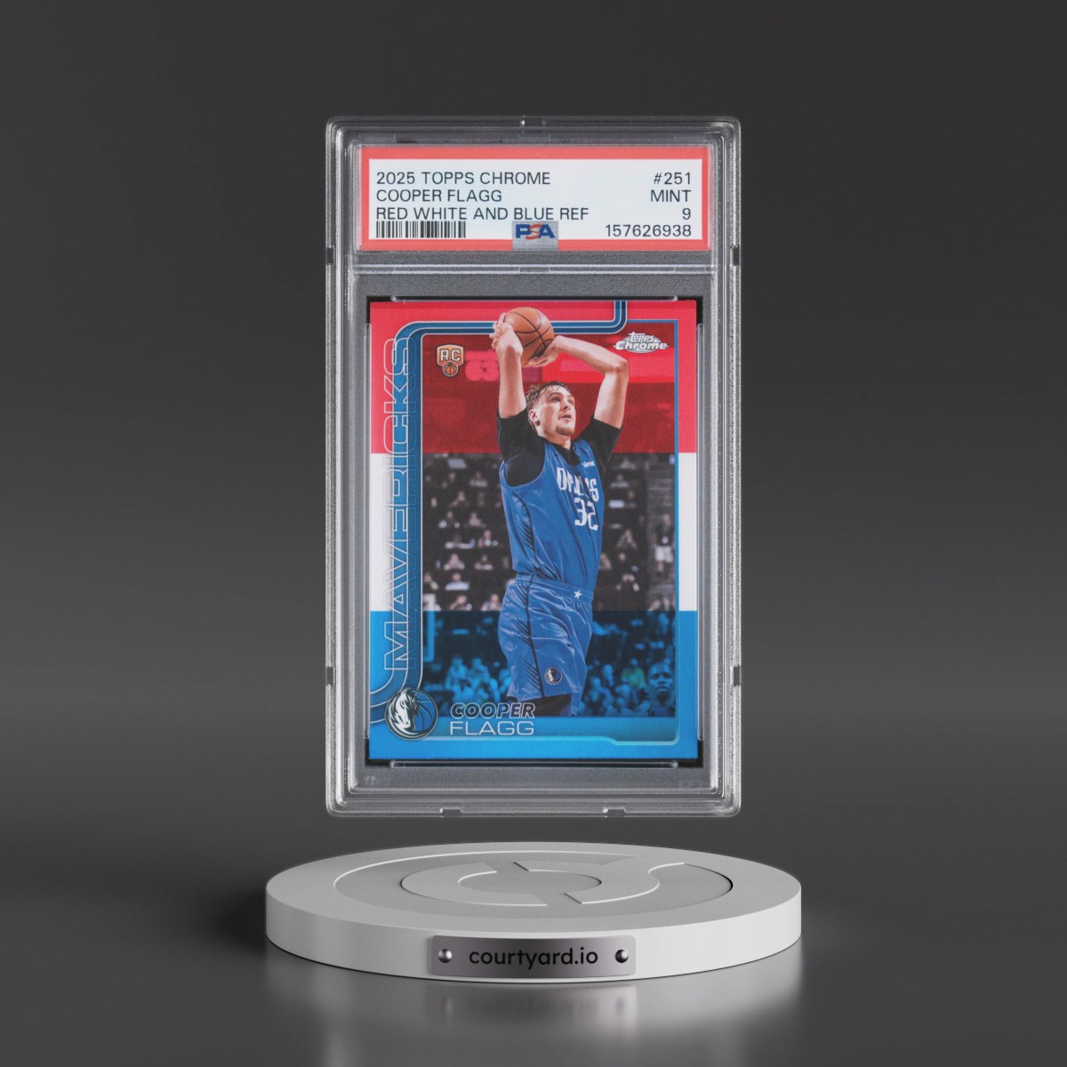 2025 Topps Chrome #251 Cooper Flagg - Red White and Blue Refractor (PSA 9 MINT)