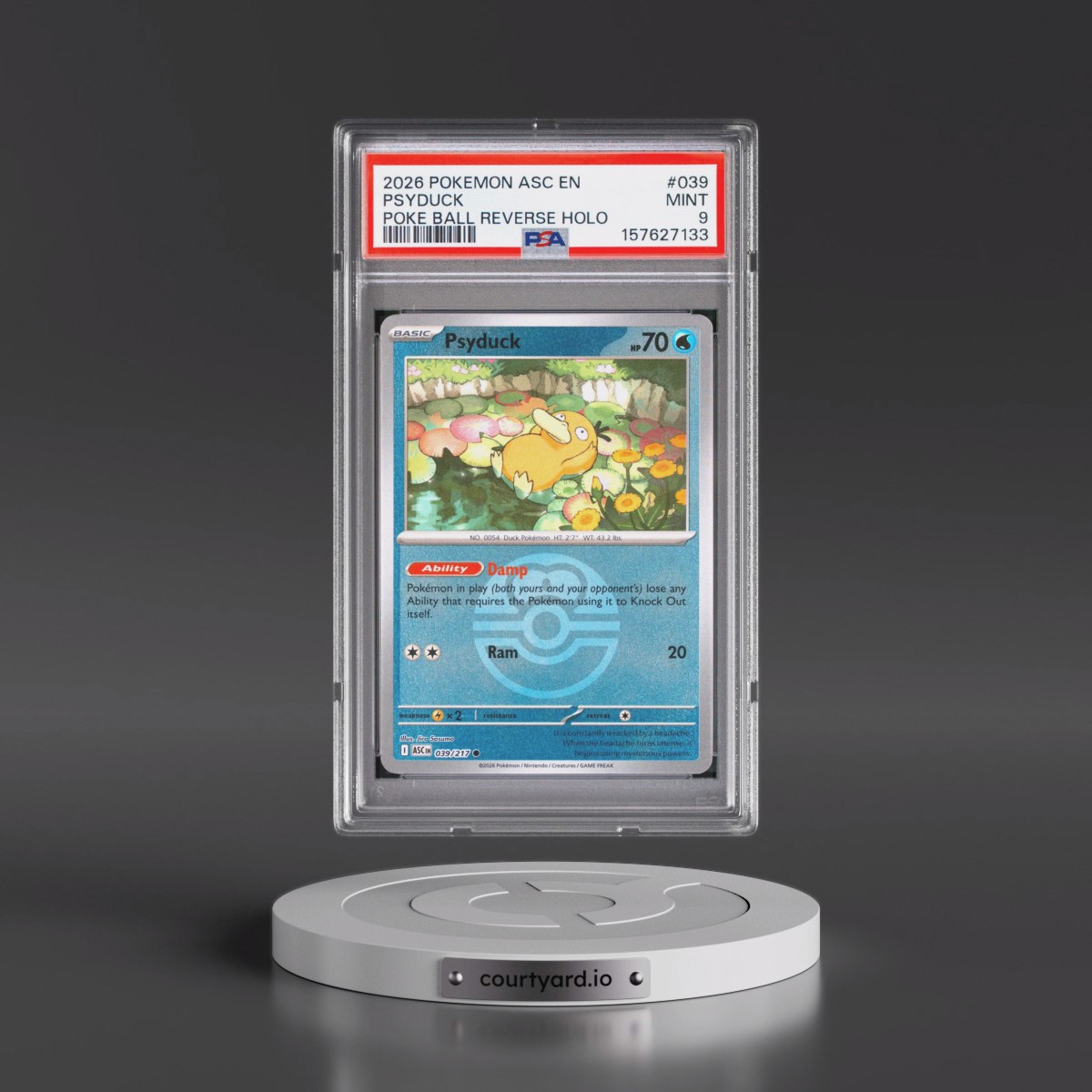 2026 Pokémon Asc EN-Ascended Heroes #039 Psyduck - Reverse Holo Poke Ball (PSA 9 MINT)