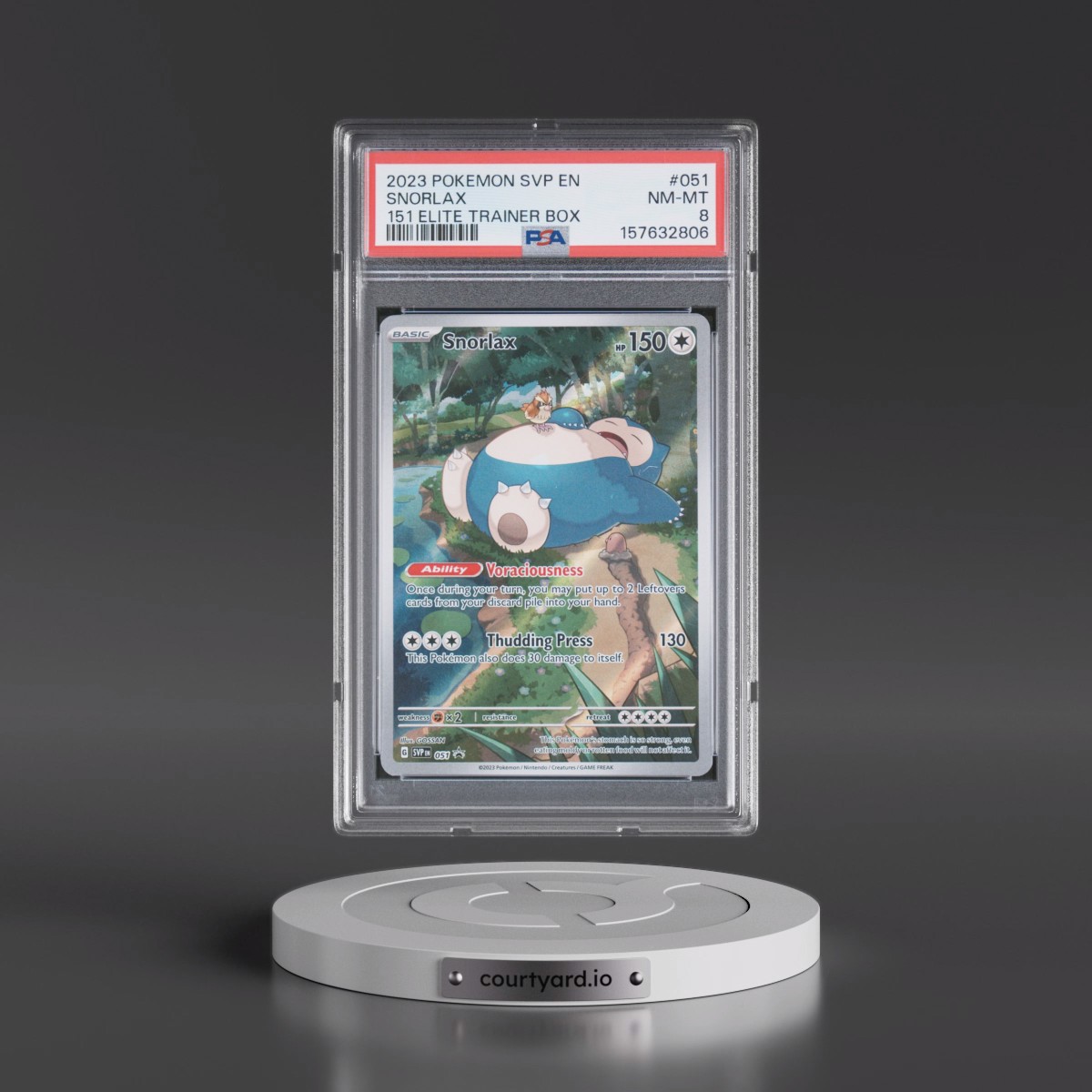 2023 Pokémon Svp EN-SV Black Star Promo #051 Snorlax - 151 Elite Trainer Box (PSA 8 NM-MT)