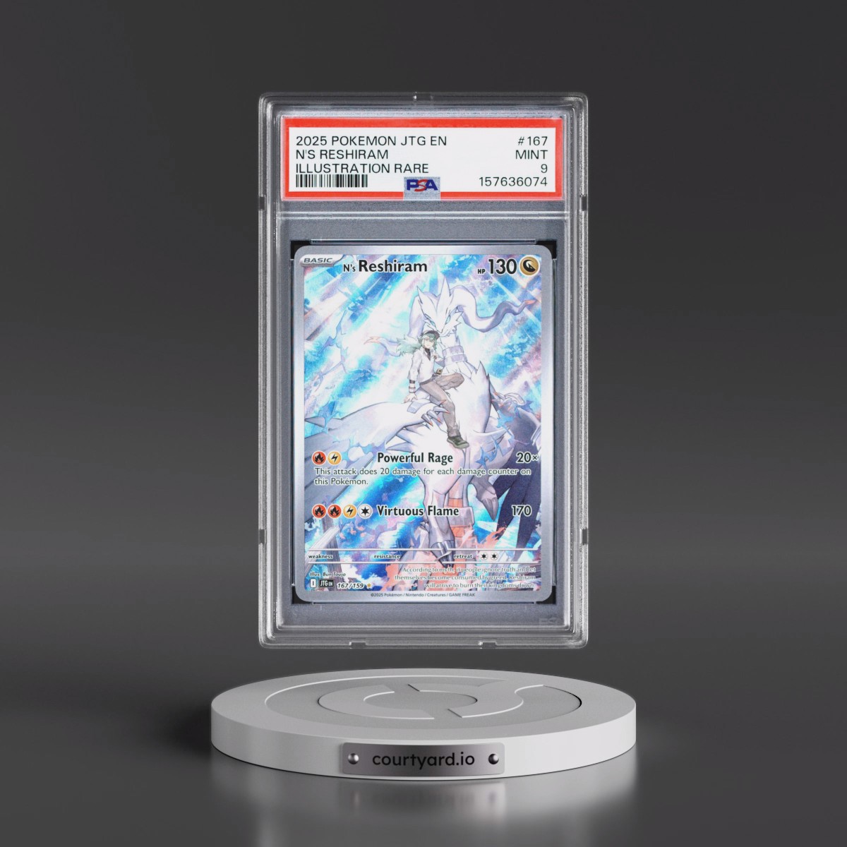 2025 Pokémon Jtg EN-Journey Together #167 N's Reshiram - Illustration Rare (PSA 9 MINT)