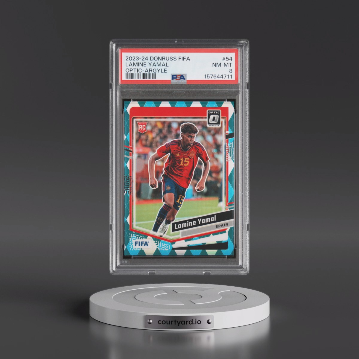 2023 Panini Donruss FIFA Lamine Yamal - Optic-Argyle #54 PSA 8