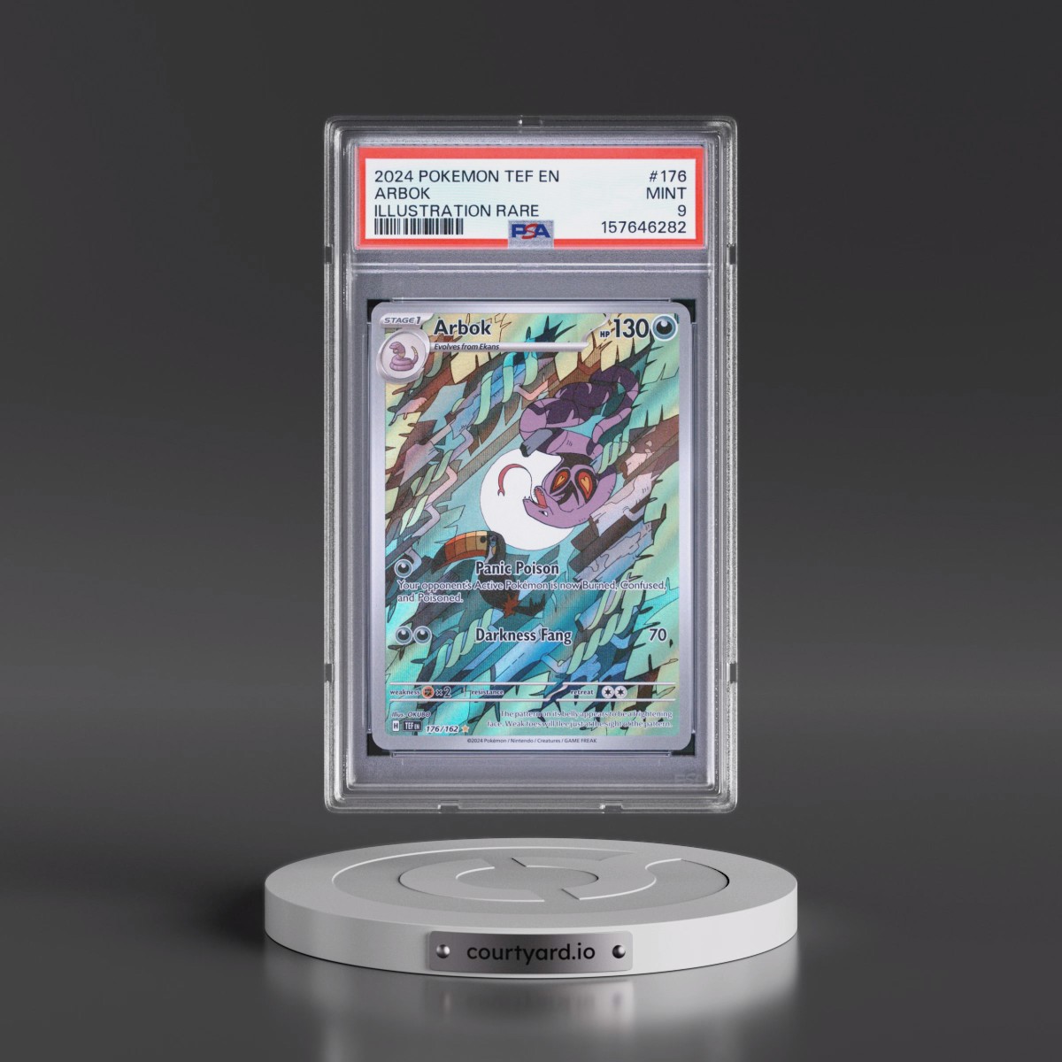 2024 Pokémon Tef EN-Temporal Forces #176 Arbok - Illustration Rare (PSA 9 MINT)