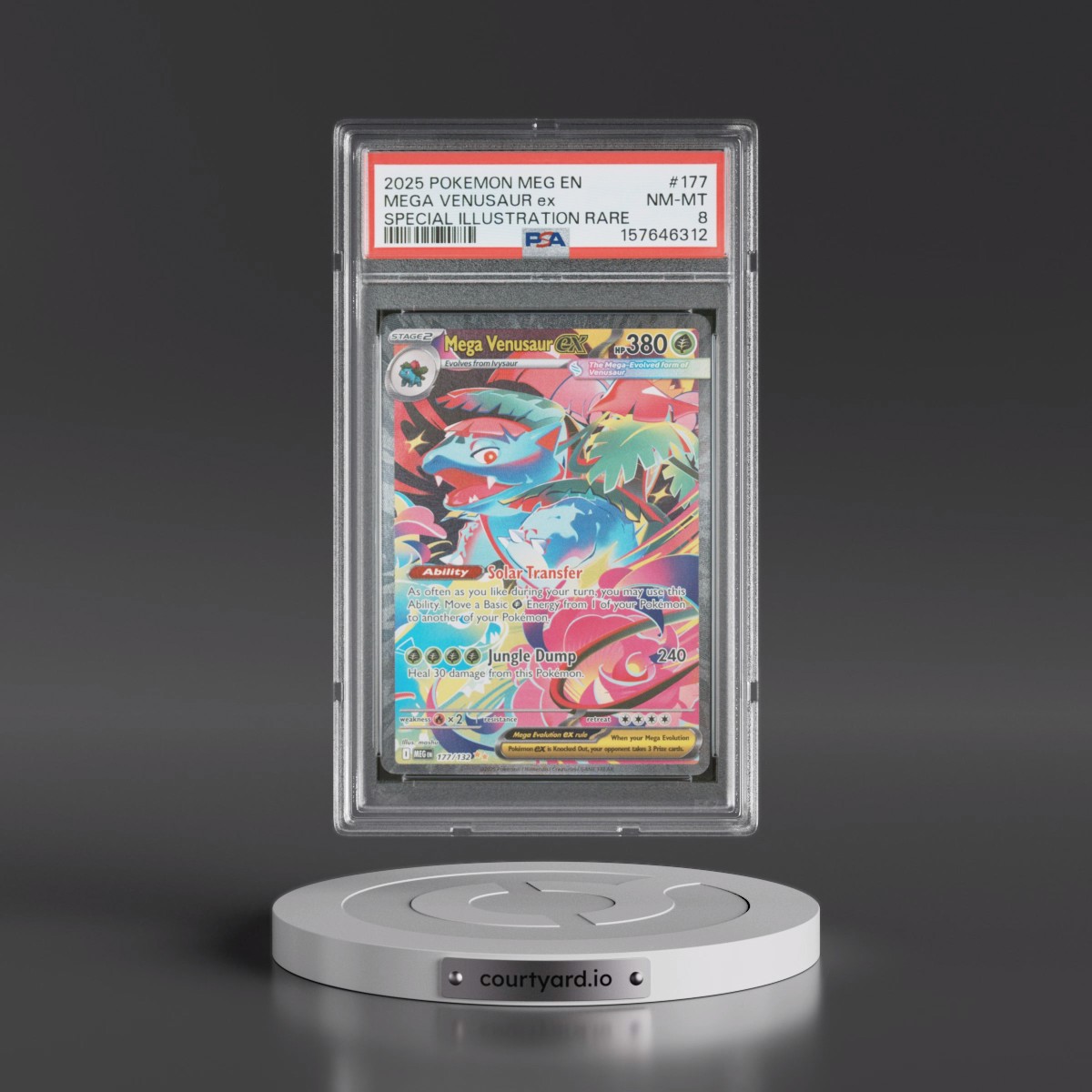 2025 Pokémon Meg EN-Mega Evolution #177 Mega Venusaur EX - Holo Special Illustration Rare (PSA 8 NM-MT)